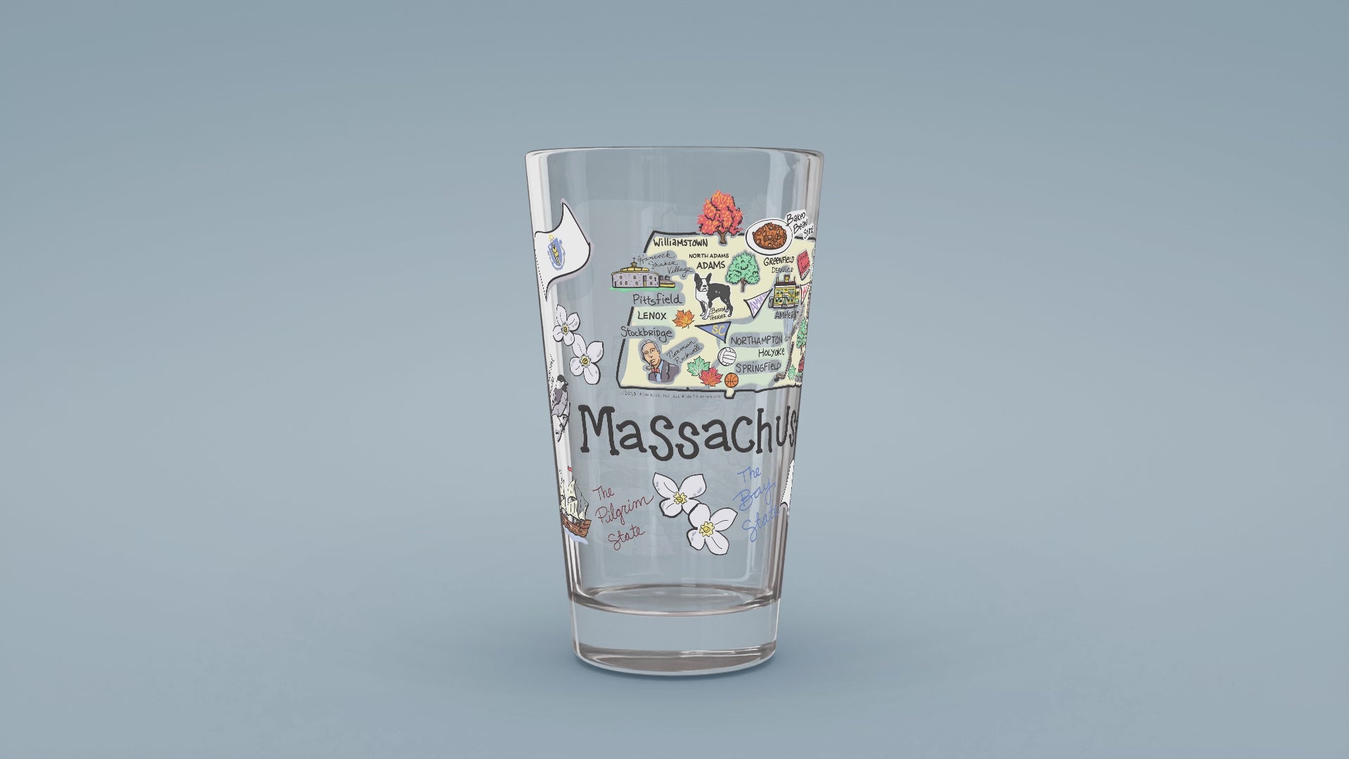 Load video: Massachusetts Map Glass