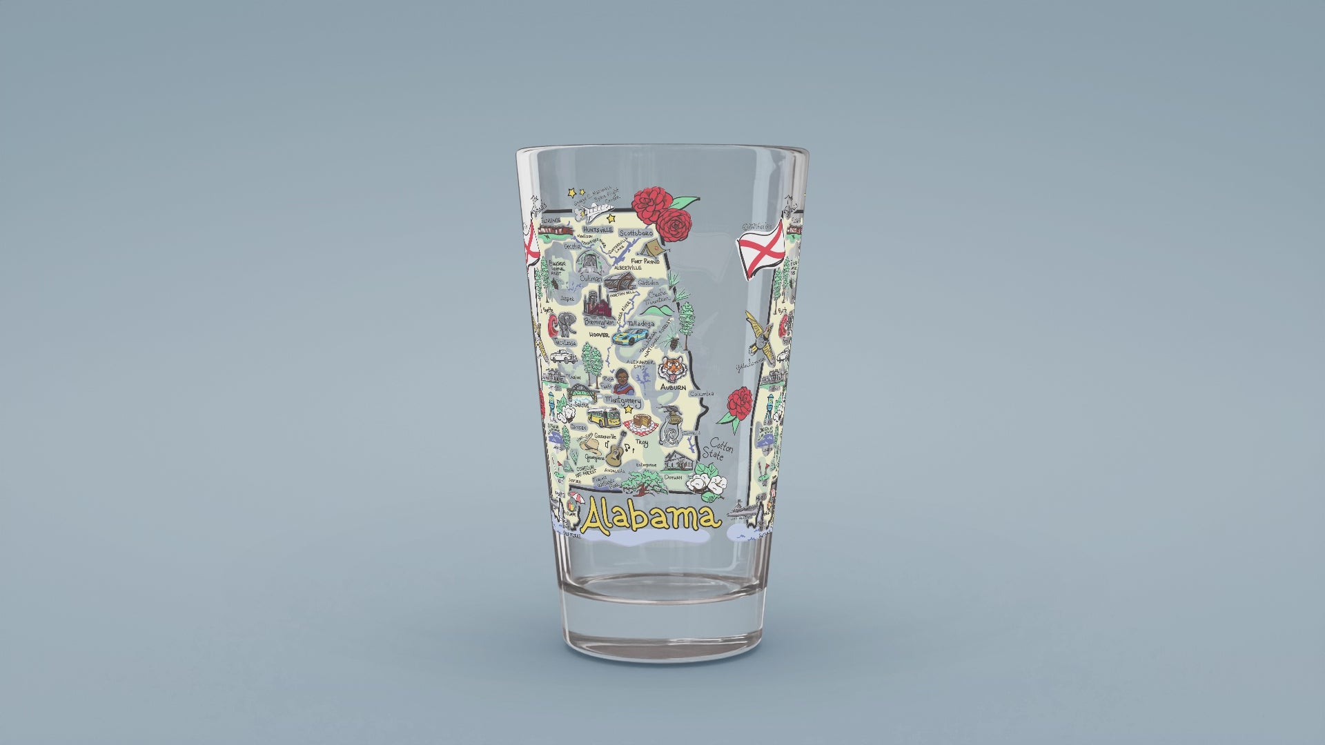 Load video: Alabama Map Glass