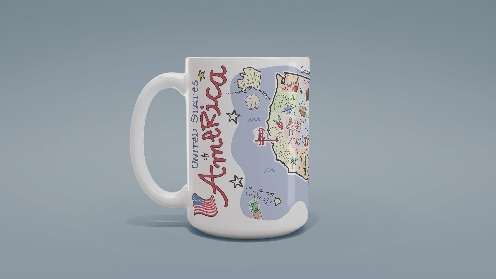 Load video: America Map Mug