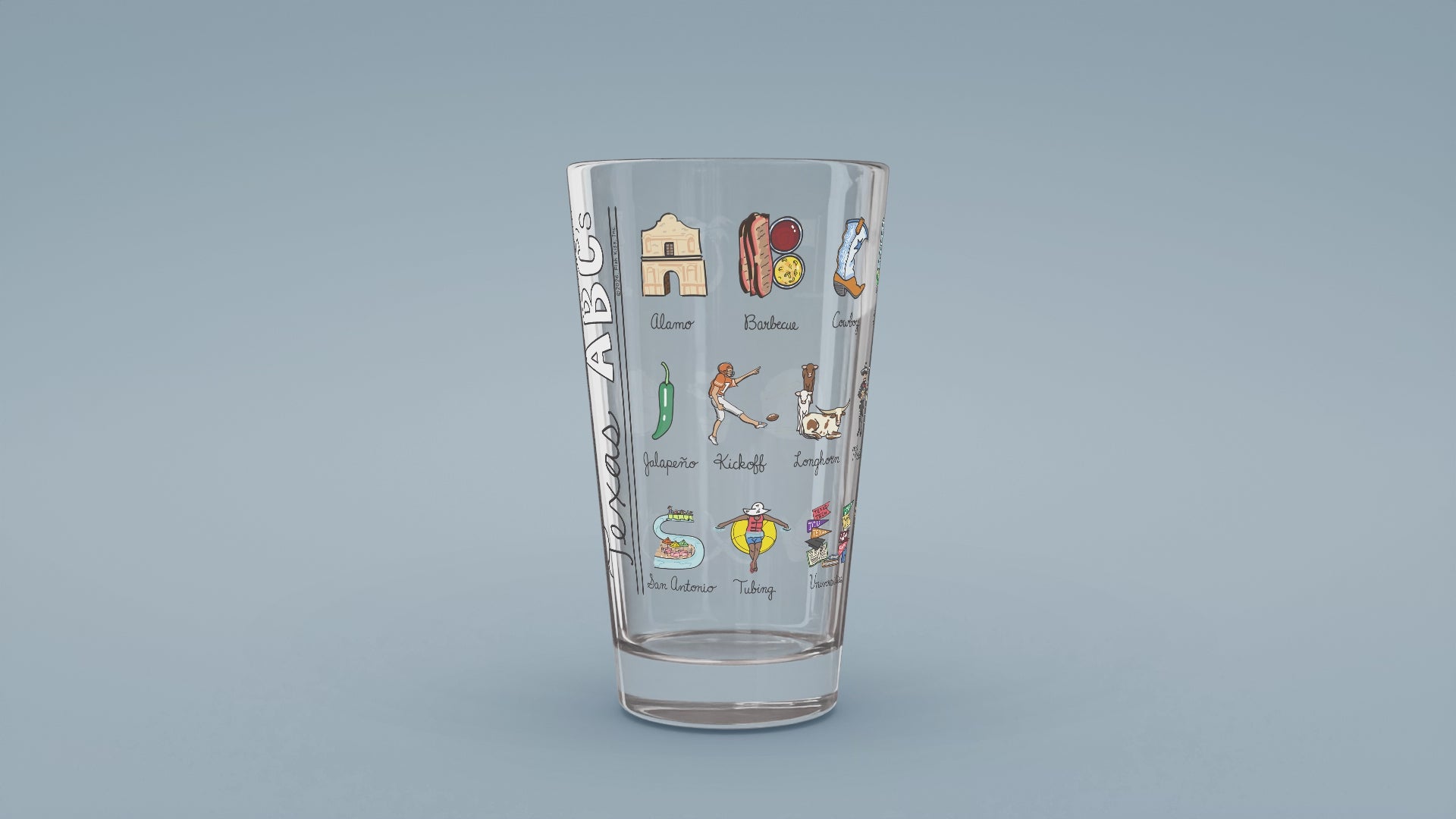 Load video: Texas Alphabet Glass