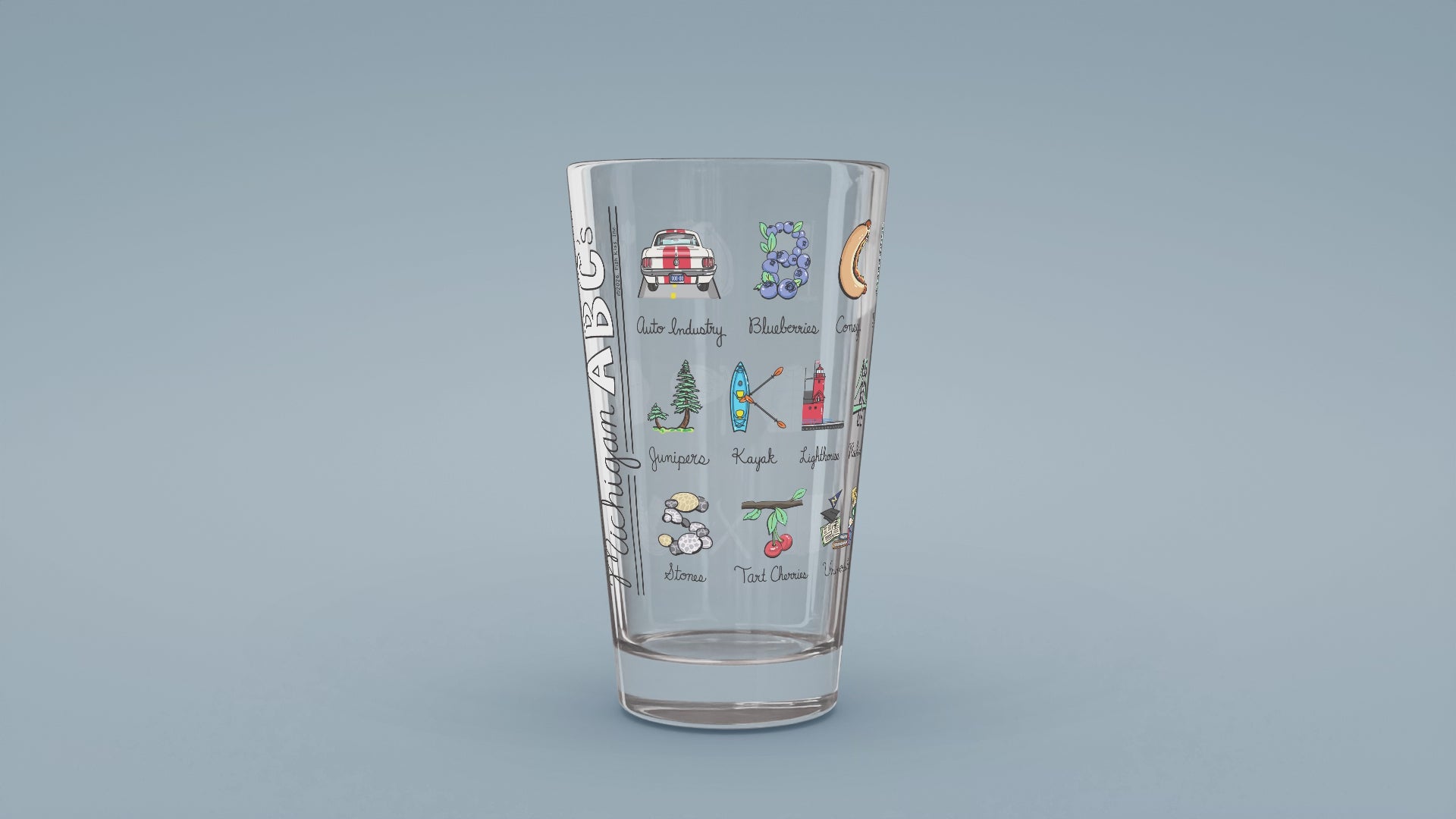 Load video: Michigan Alphabet Glass