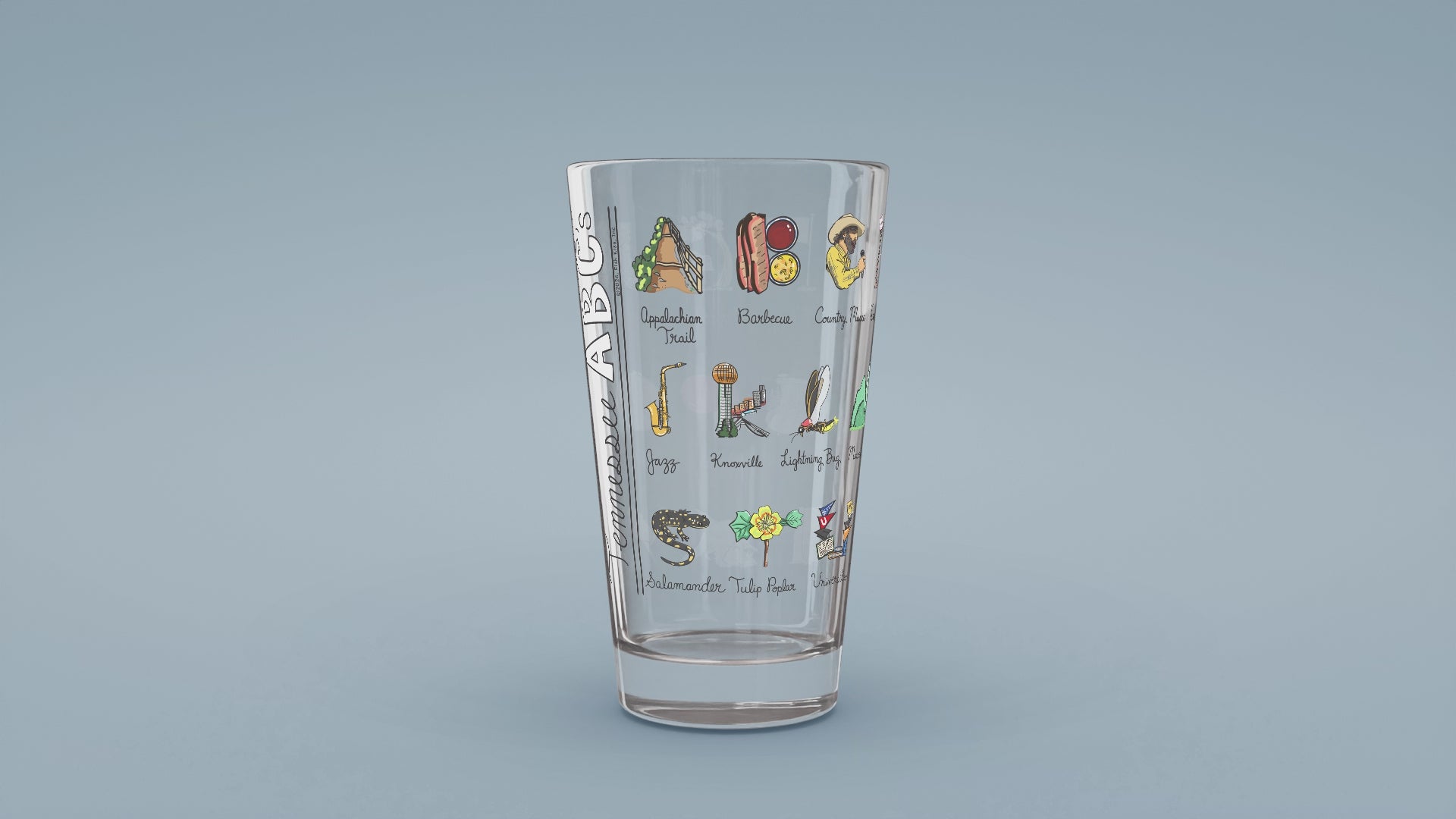 Load video: Tennessee Alphabet Glass