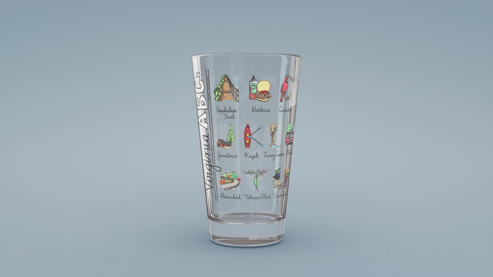 Load video: Virginia Alphabet Glass