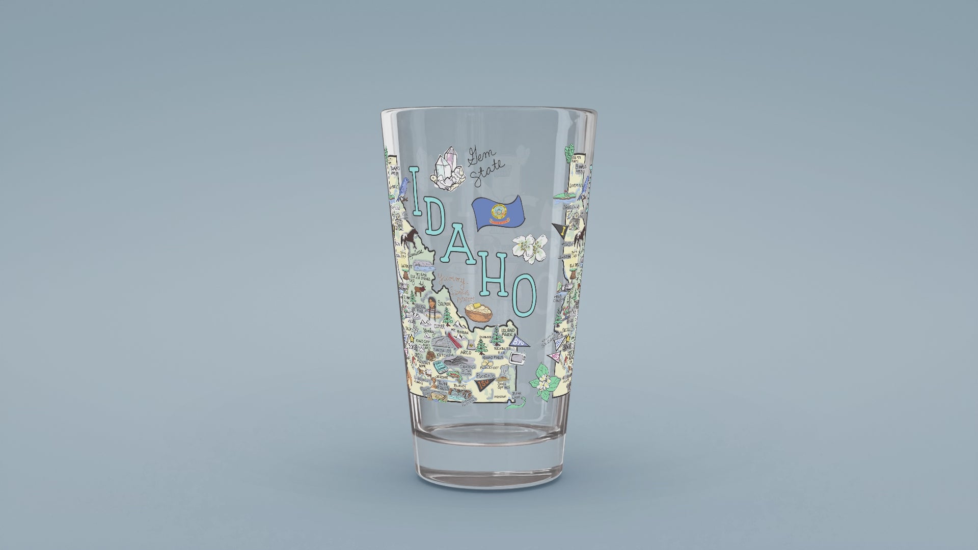 Load video: Idaho Map Glass