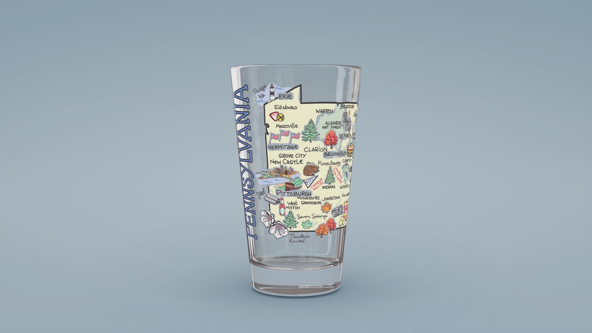 Load video: Pennsylvania Map Glass