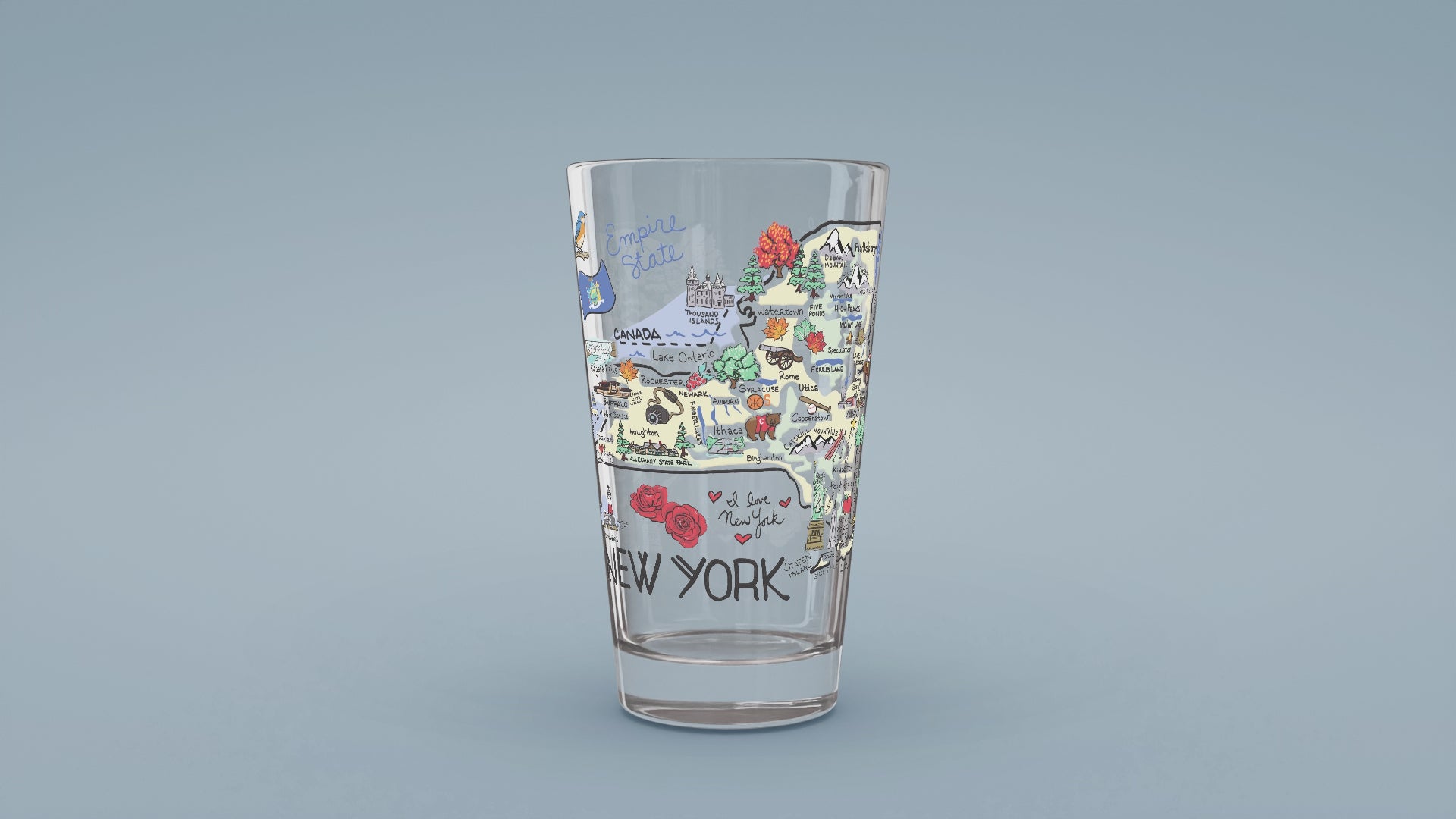 Load video: New York Map Glass