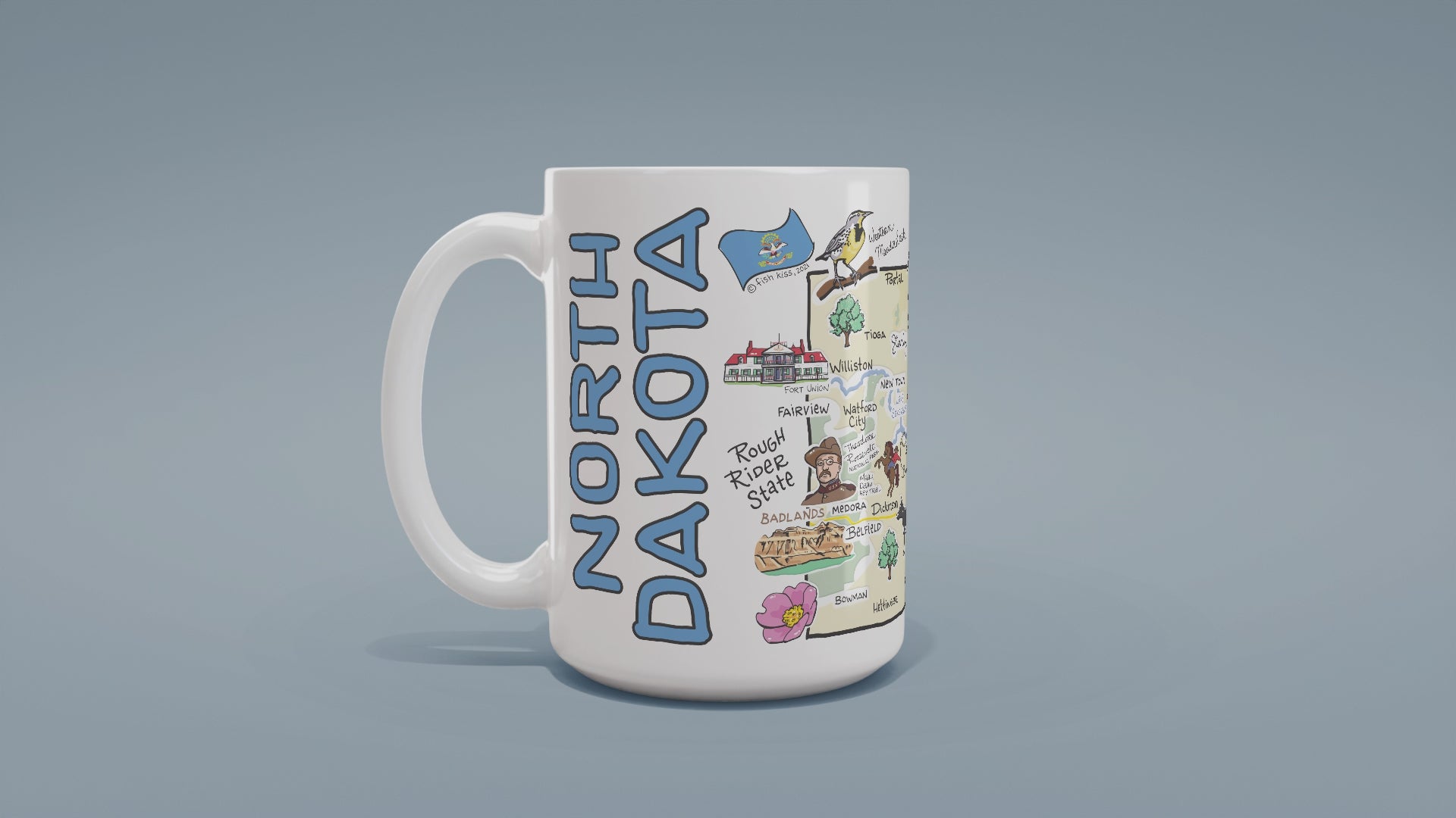 Load video: Custom North Dakota Map Mug