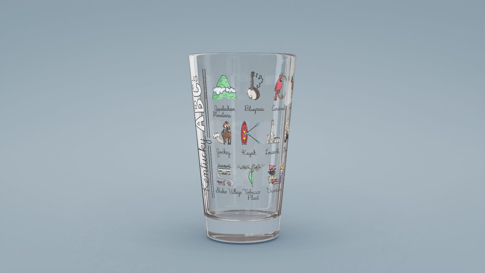 Load video: Kentucky Alphabet Glass