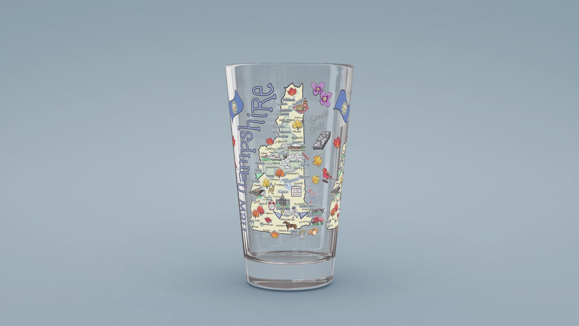 Load video: New Hampshire Map Glass