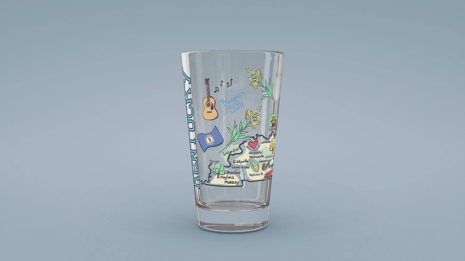 Load video: Kentucky Map Glass