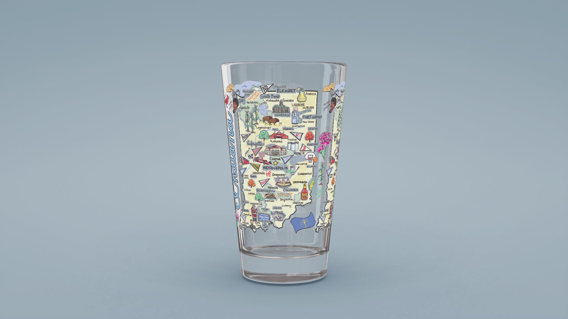 Load video: Indiana Map Glass