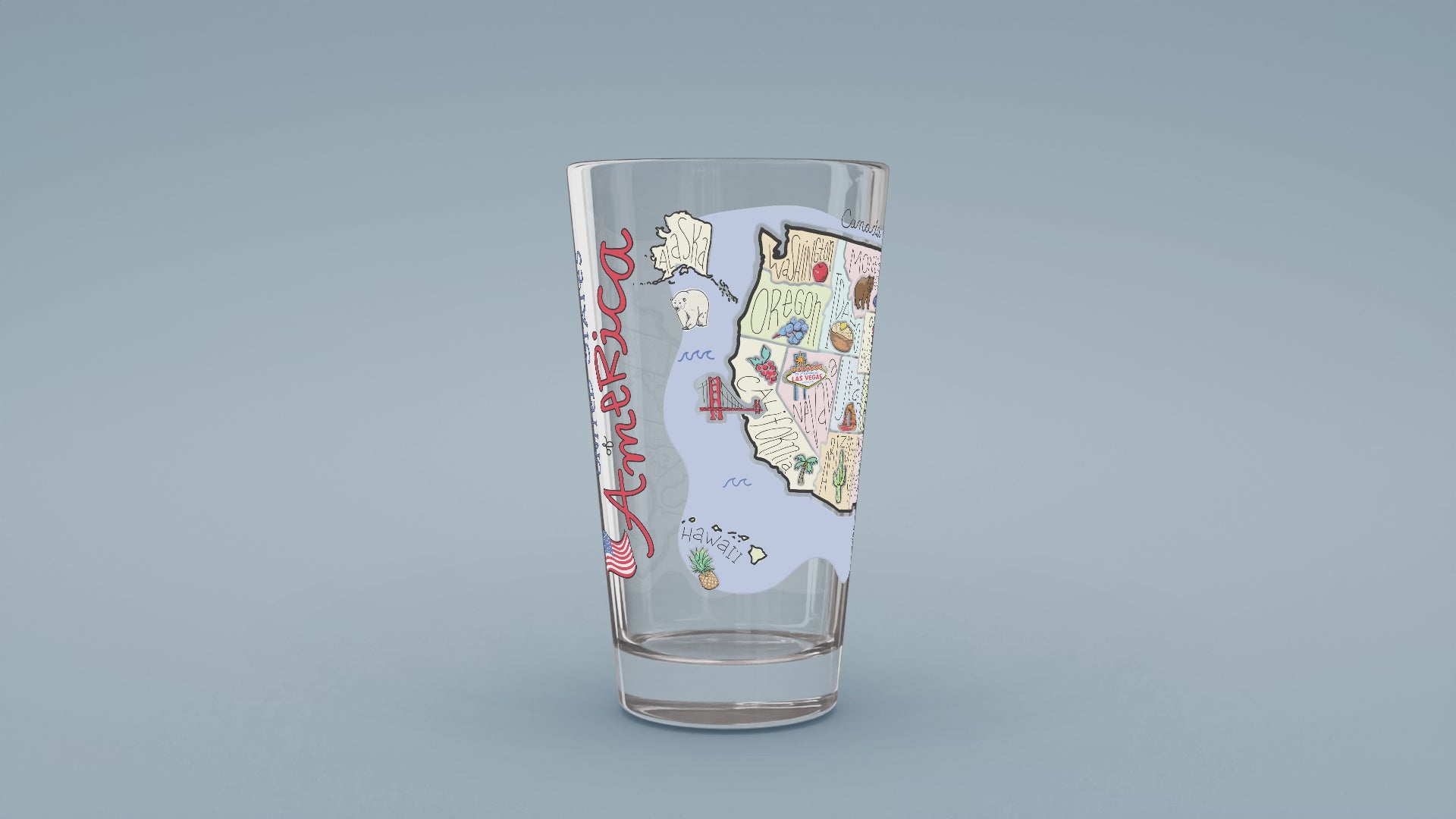 Load video: America Map Glass