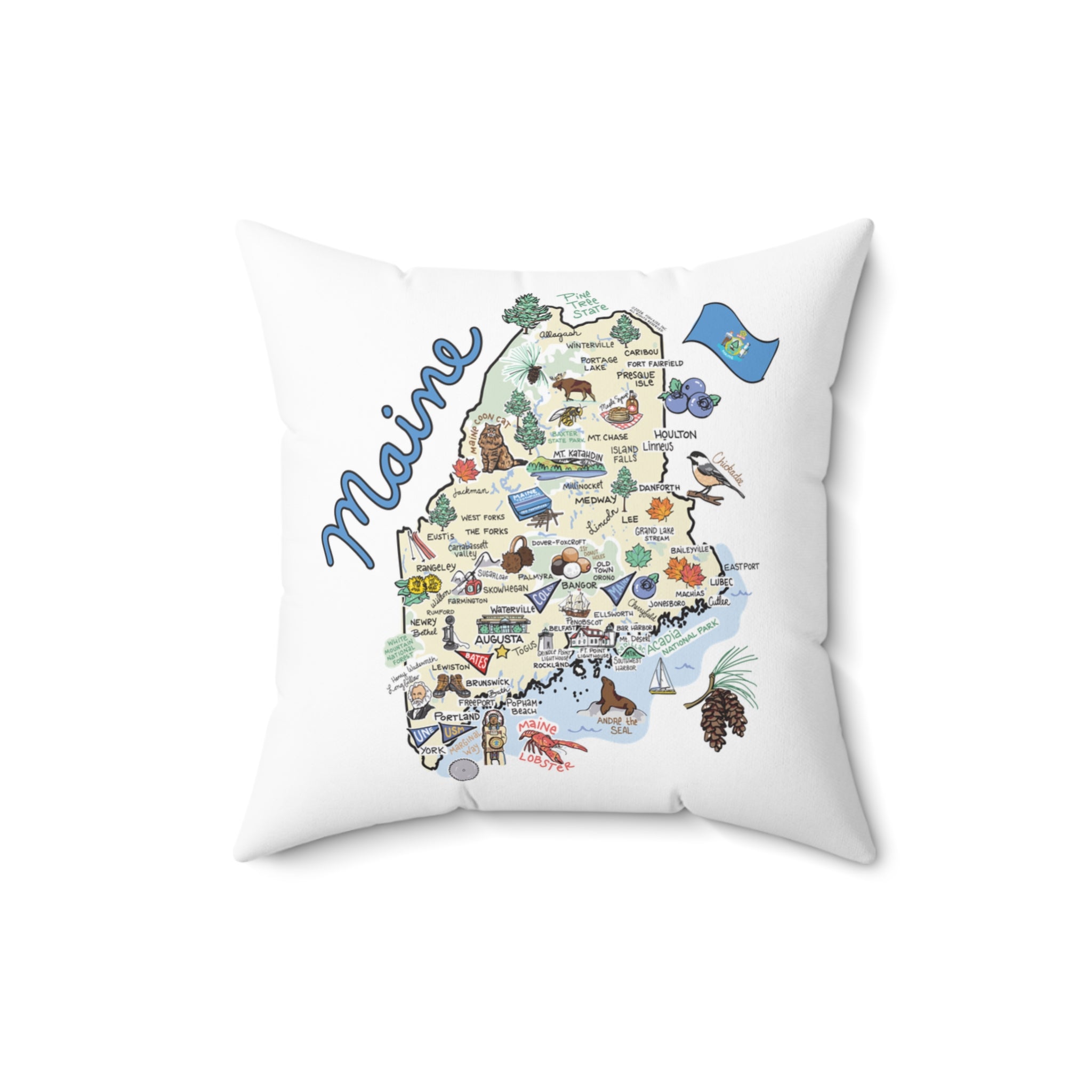 Maine Map Pillow