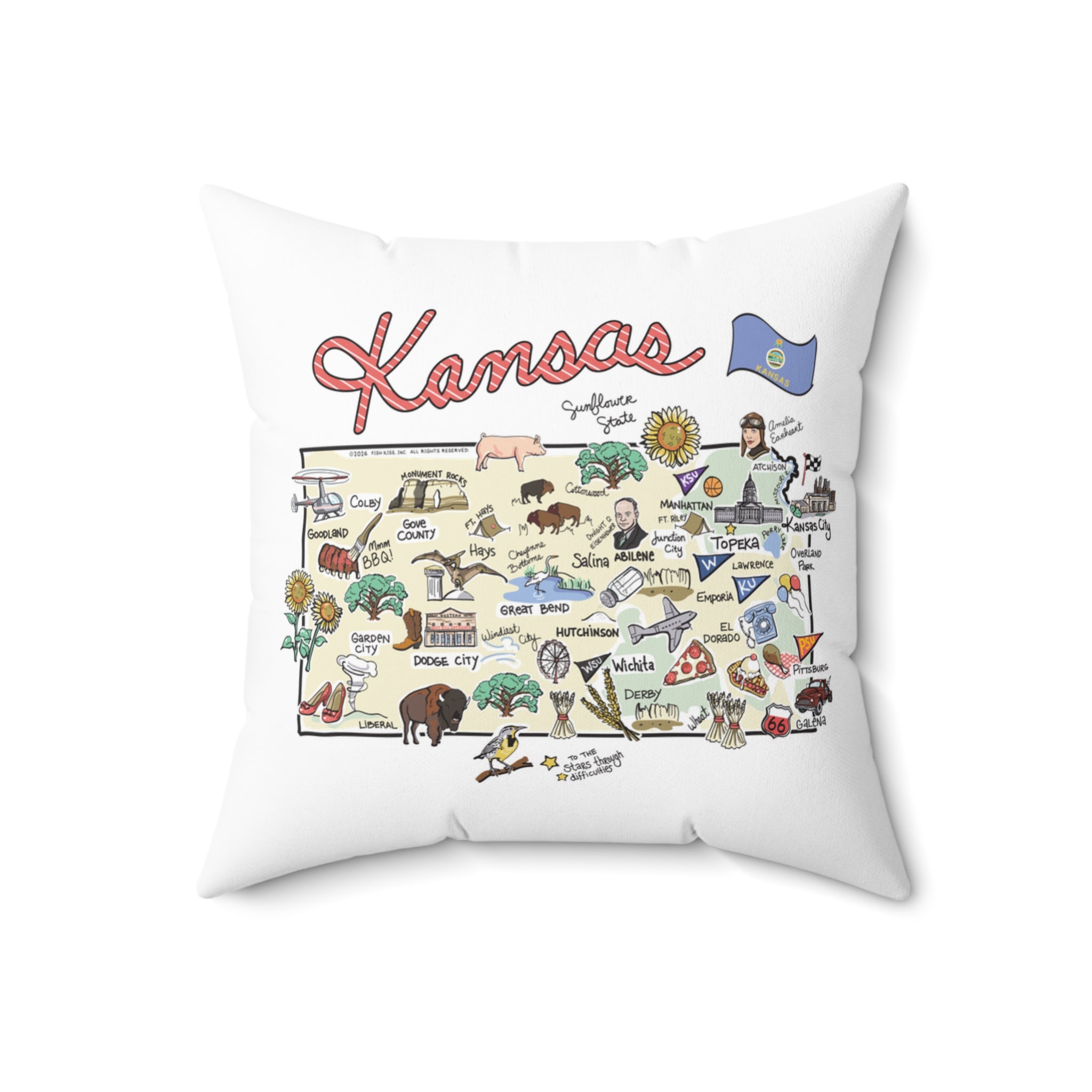 Kansas Map Pillow
