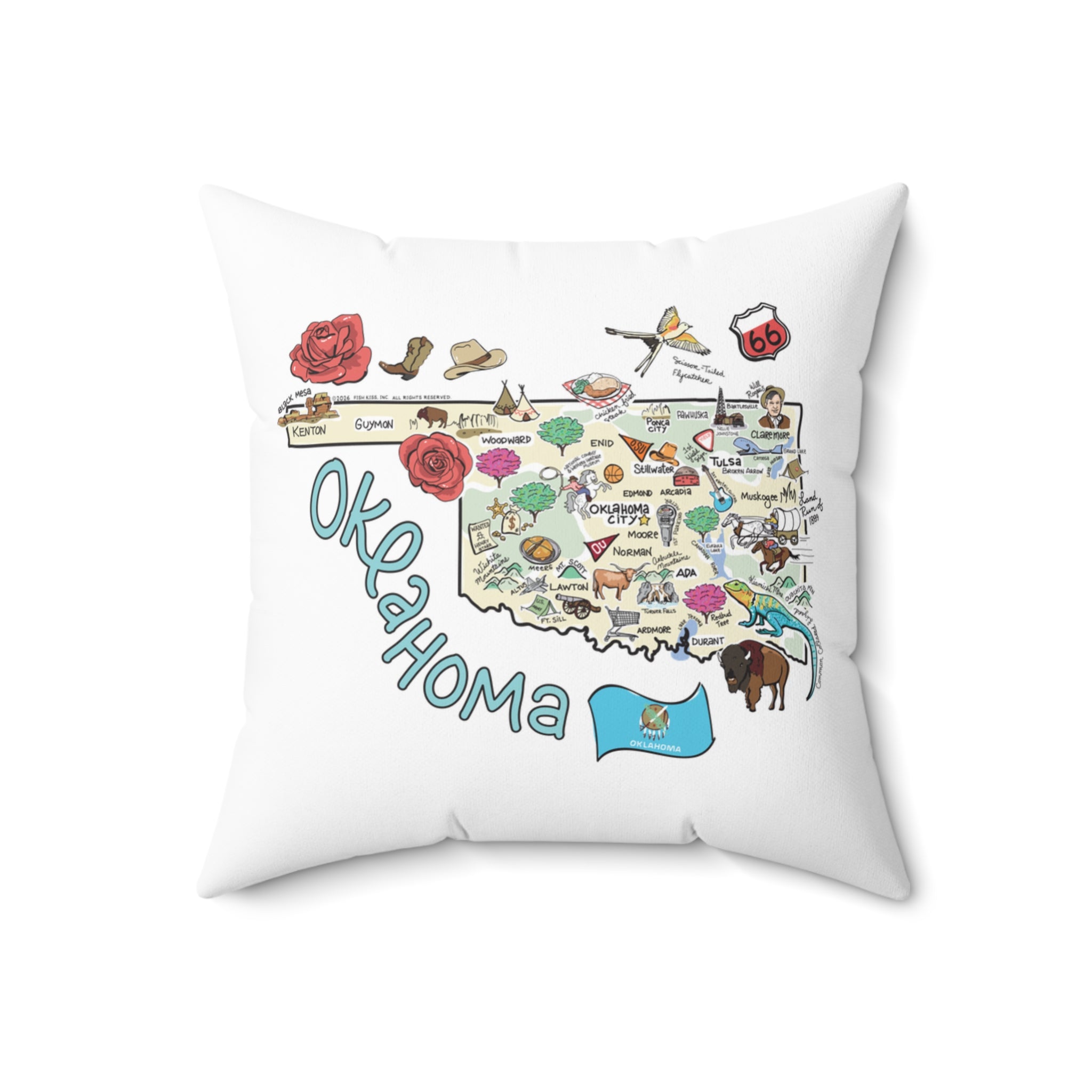 Oklahoma Map Pillow
