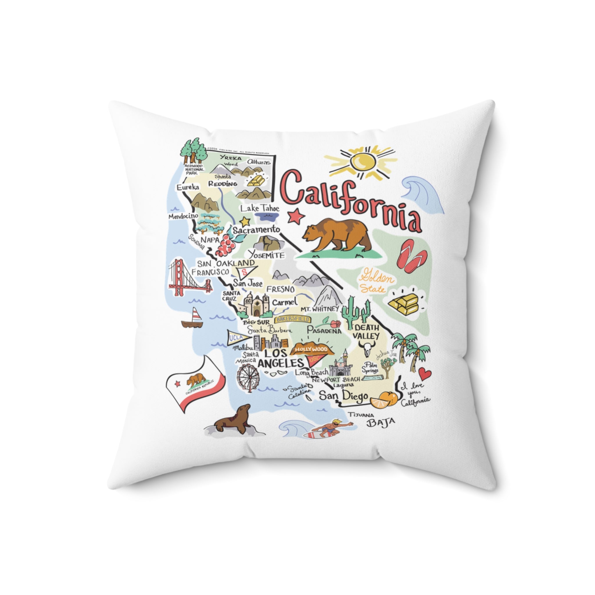 California Map Pillow
