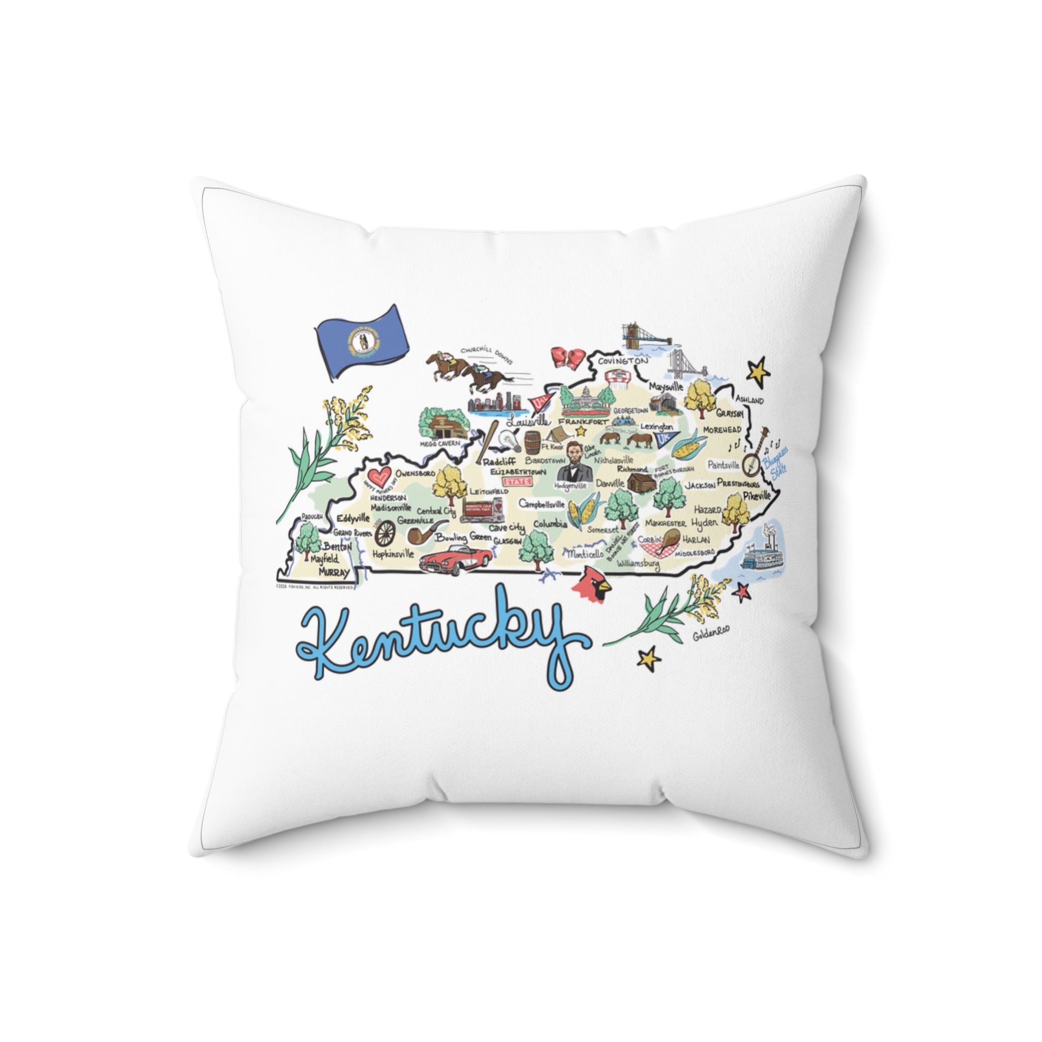 Kentucky Map Pillow