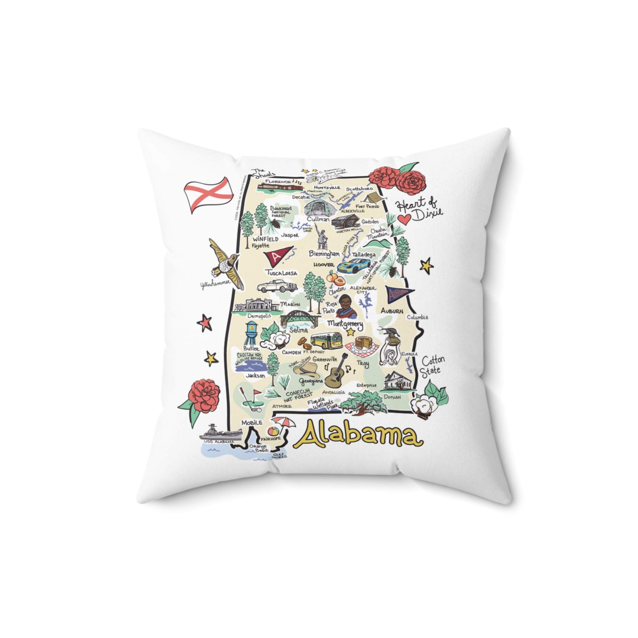 Alabama Map Pillow