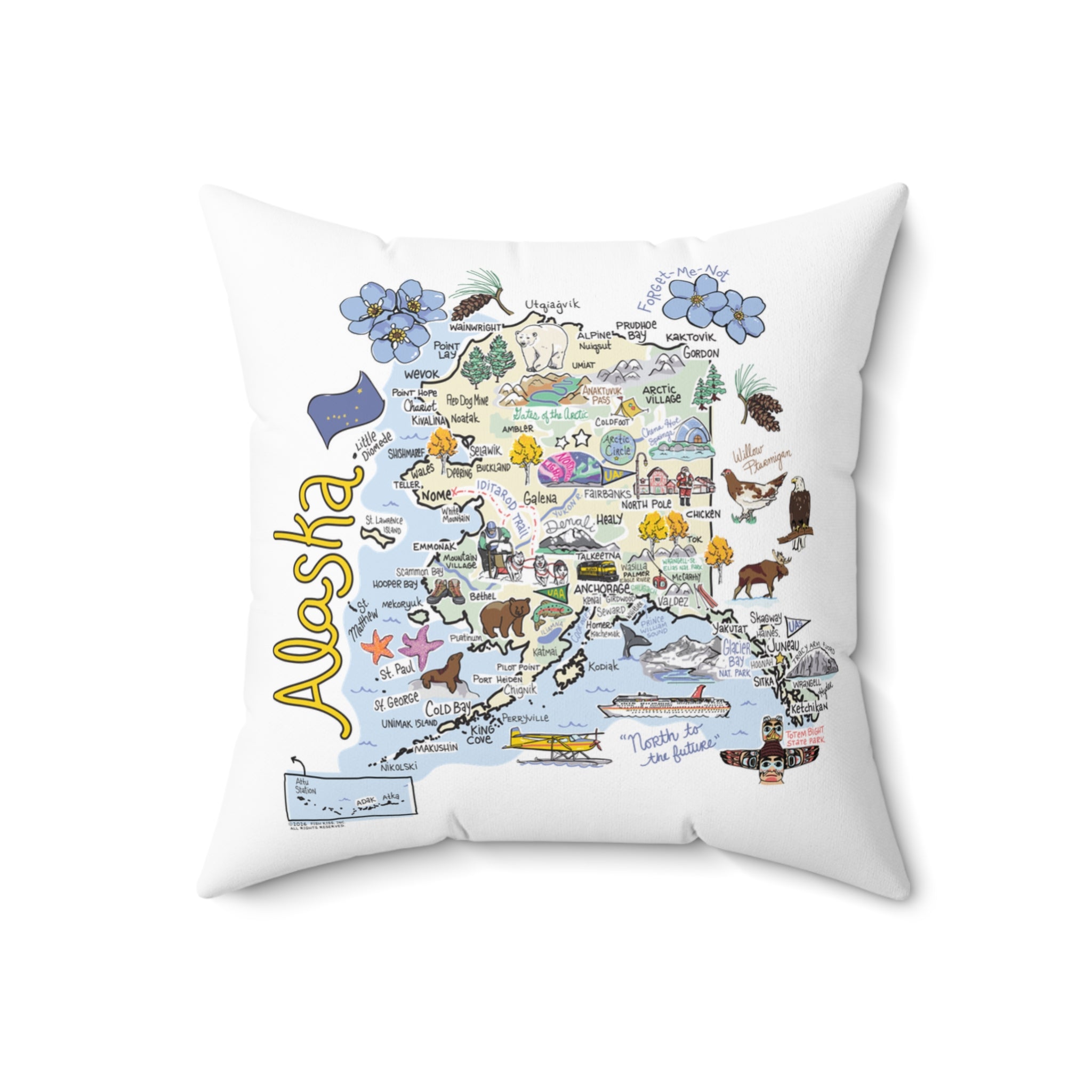 Alaska Map Pillow