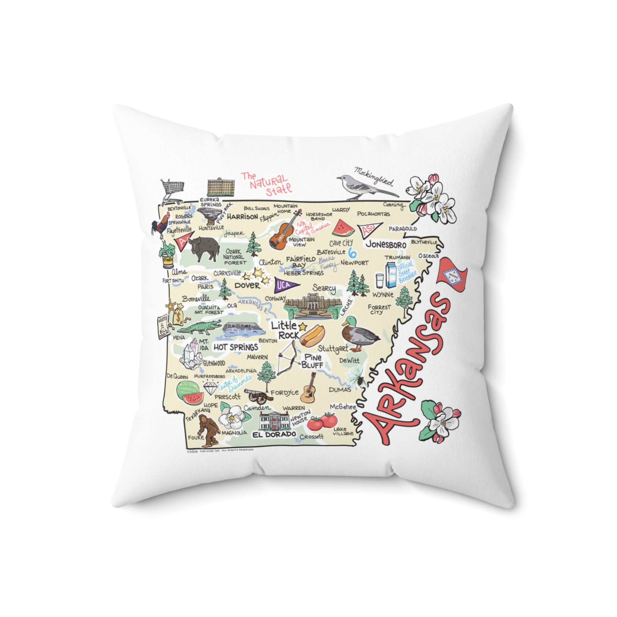 Arkansas Map Pillow