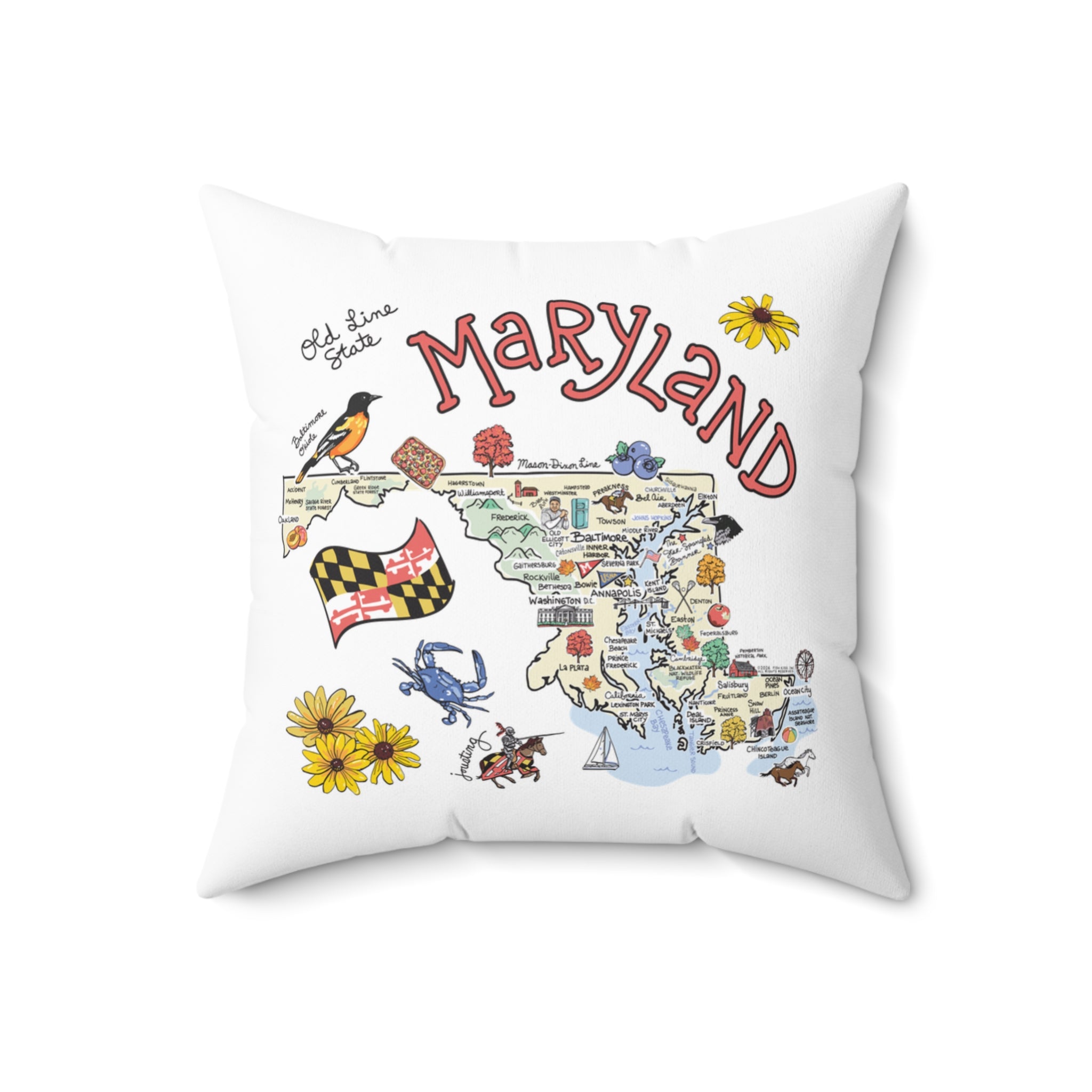 Maryland Map Pillow