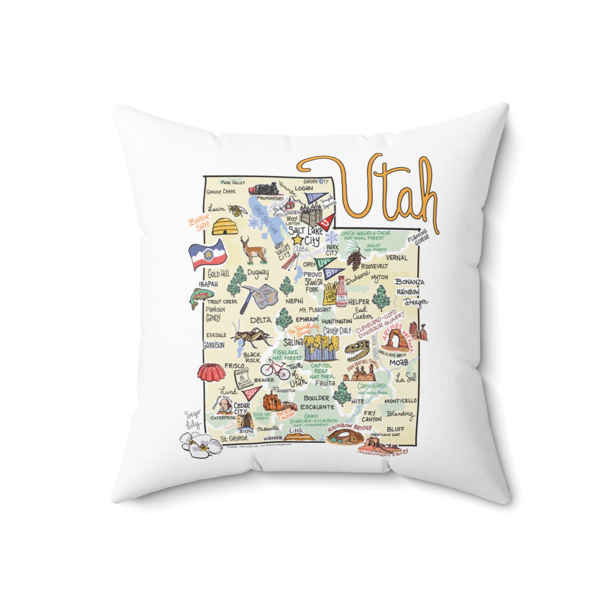 Utah Map Pillow