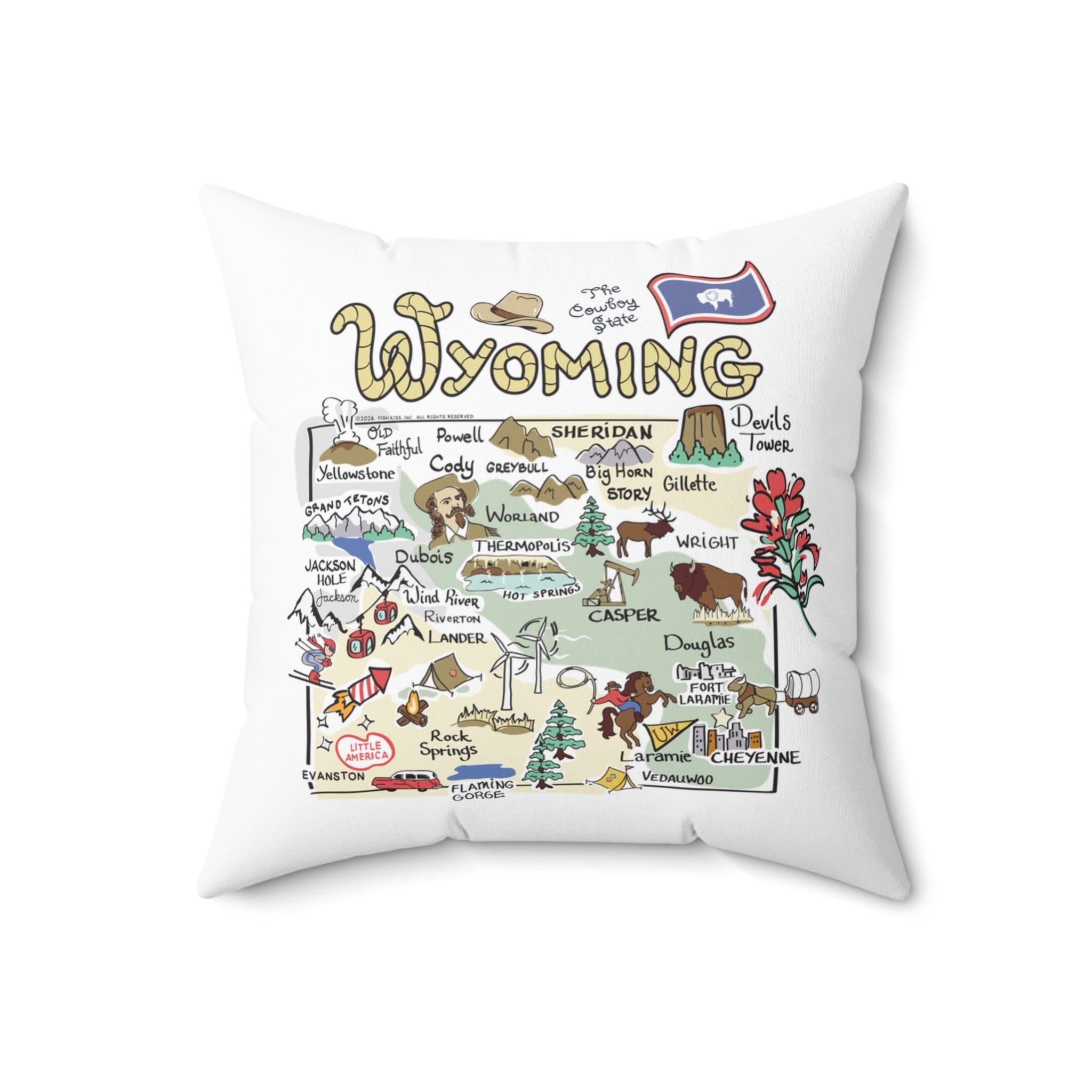 Wyoming Map Pillow