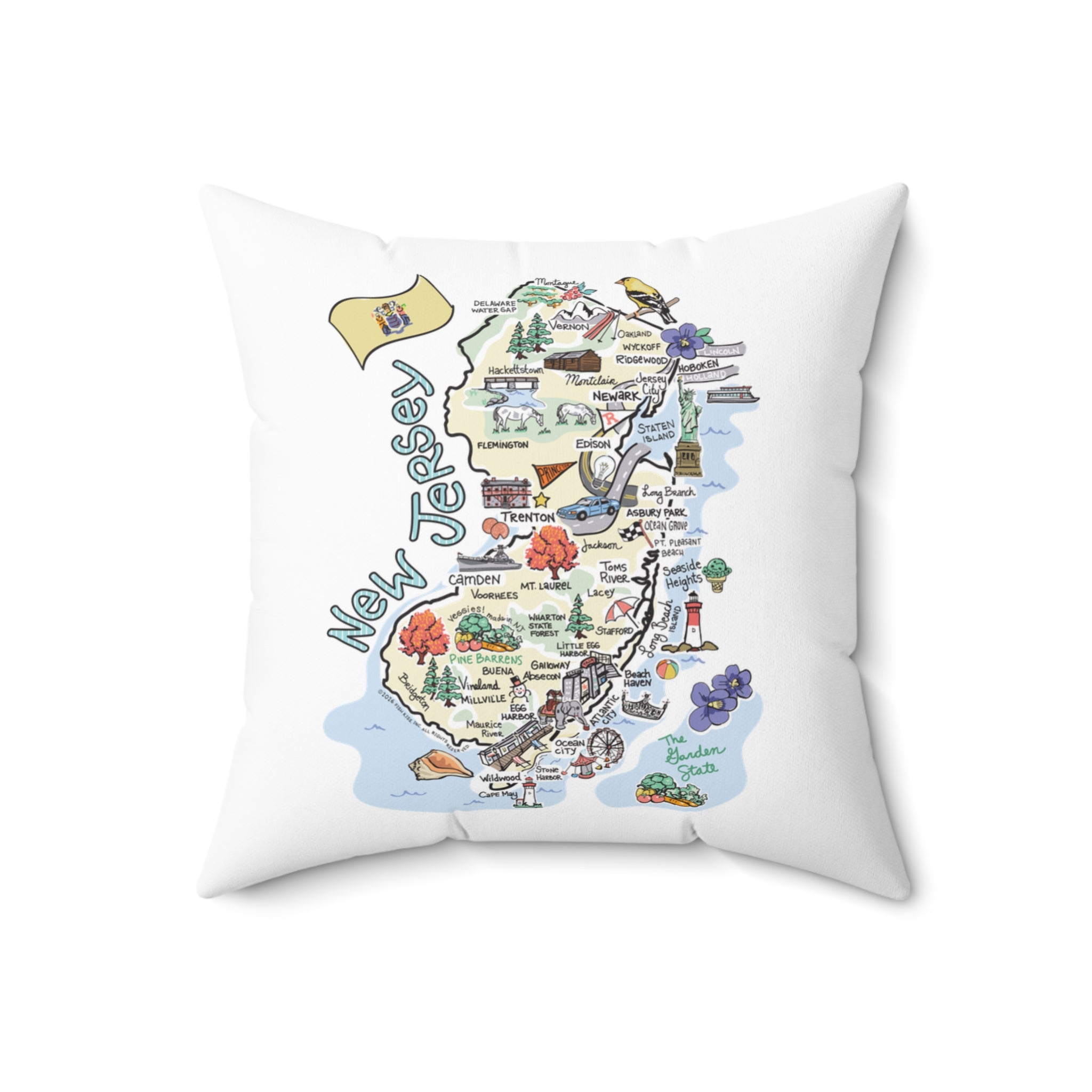 New Jersey Map Pillow