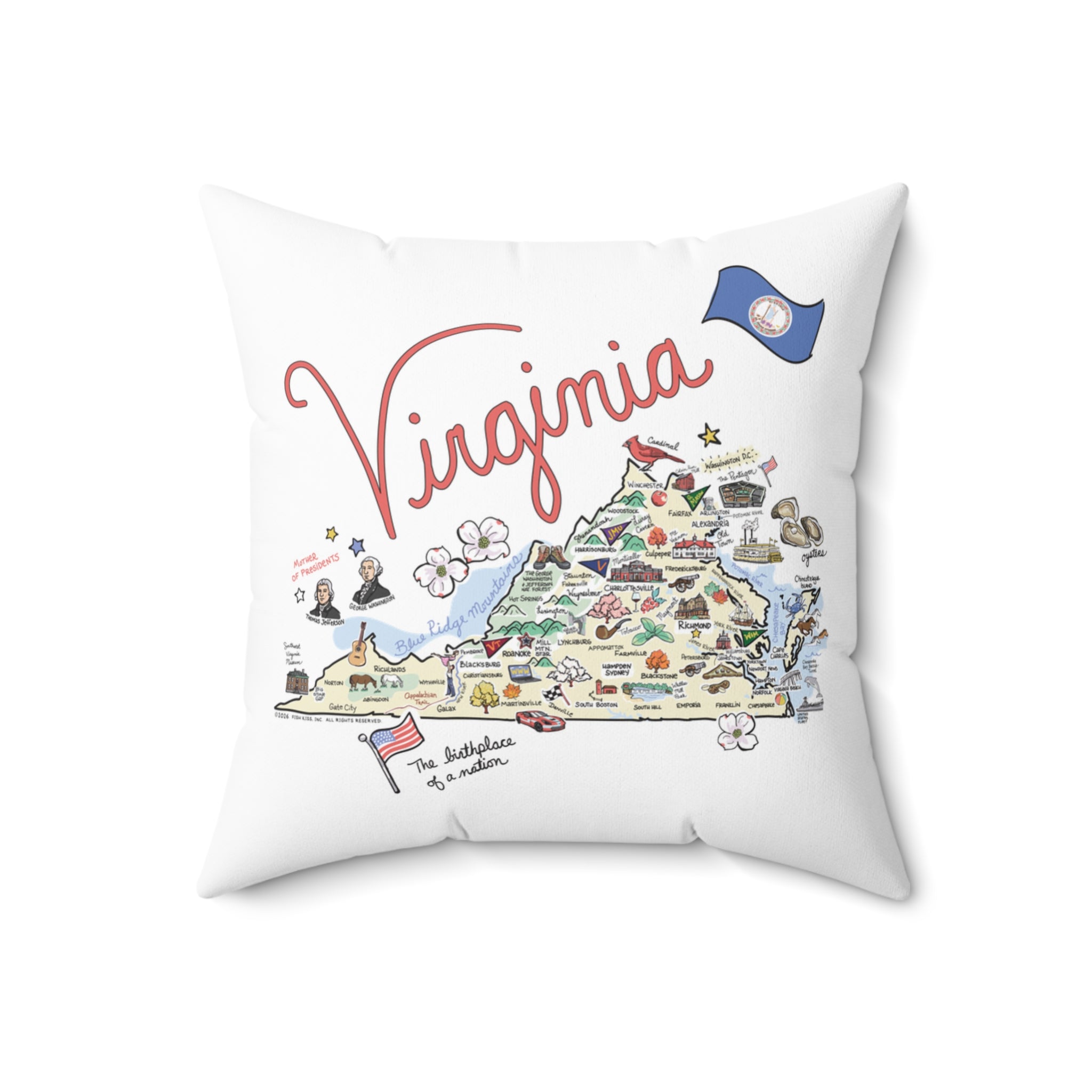 Virginia Map Pillow