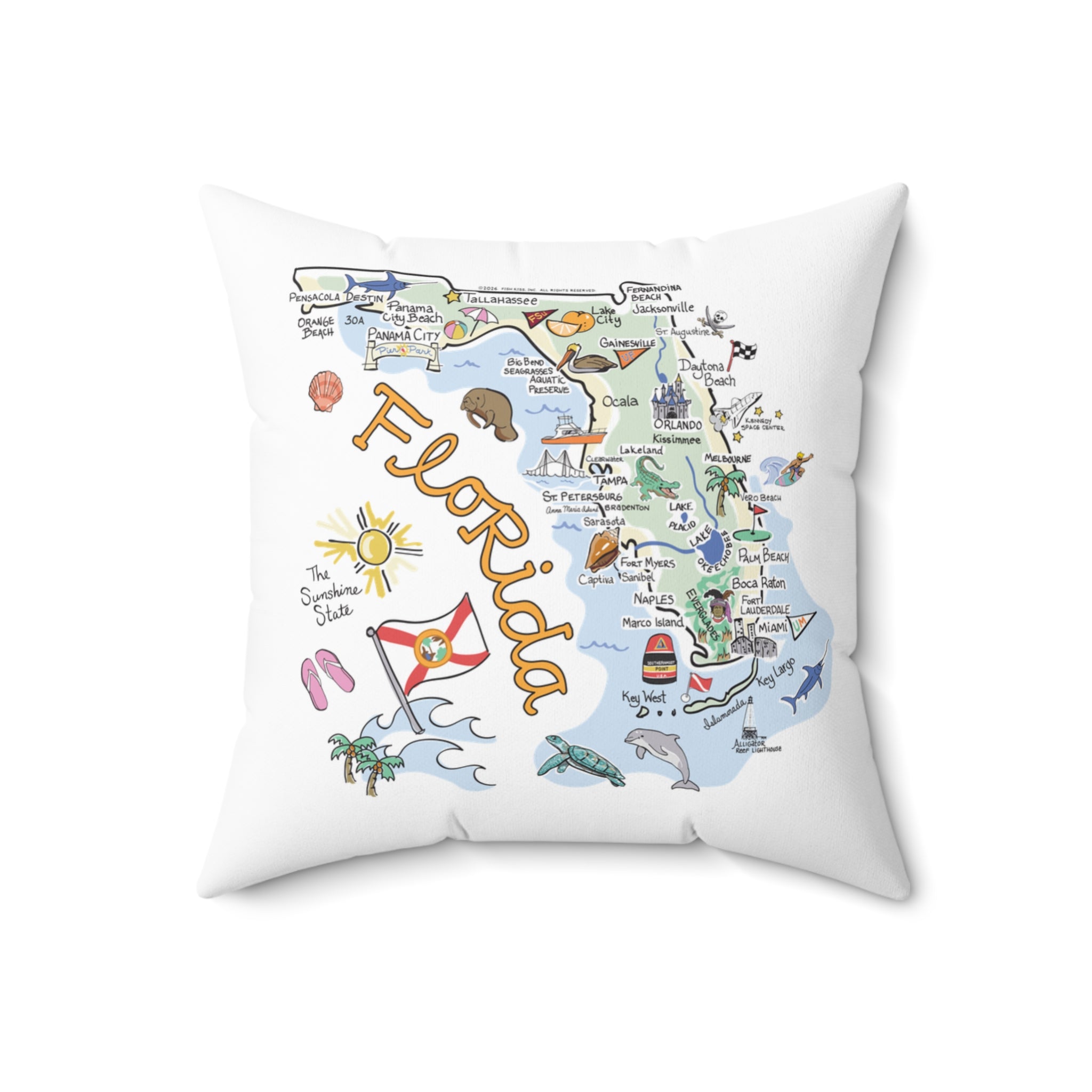 Florida Map Pillow