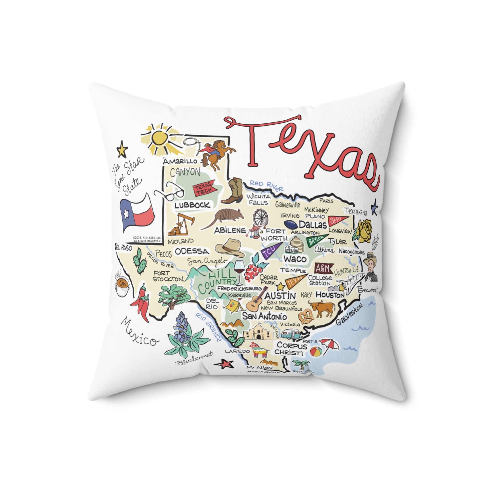 Texas Map Pillow