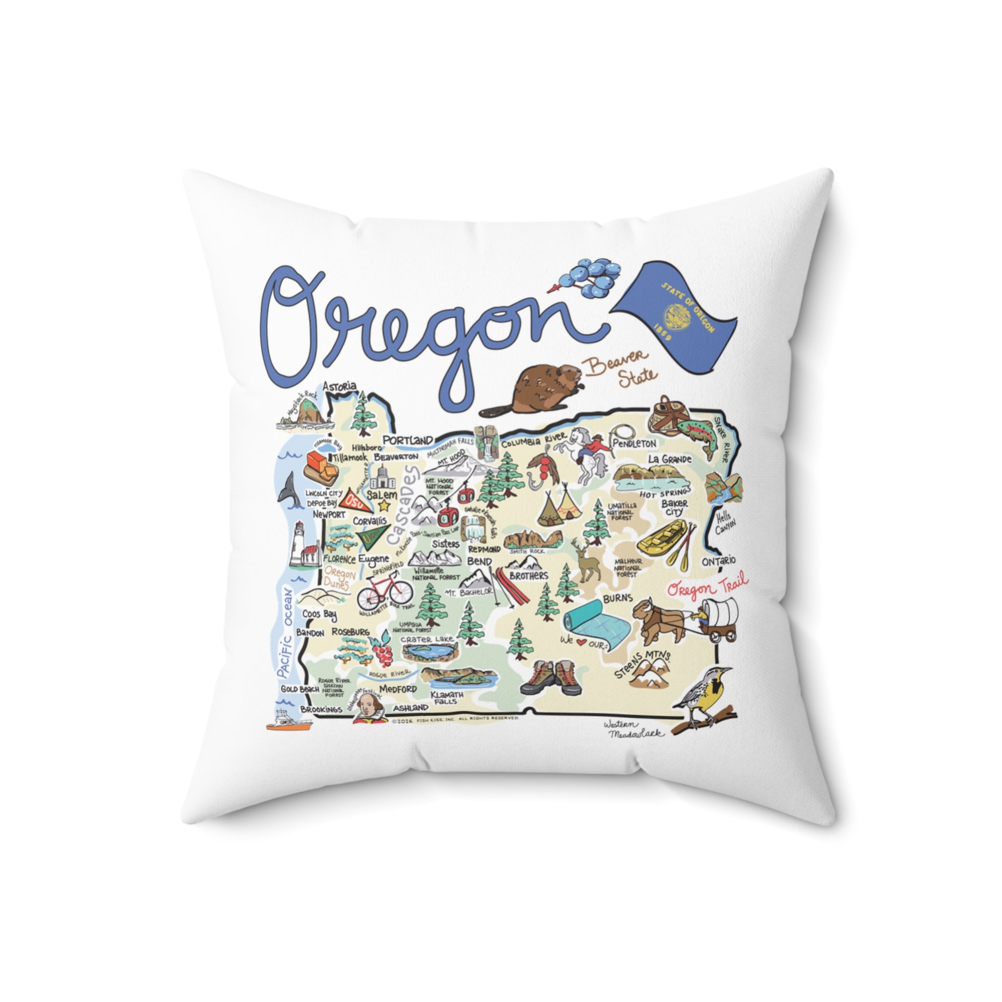 Oregon Map Pillow