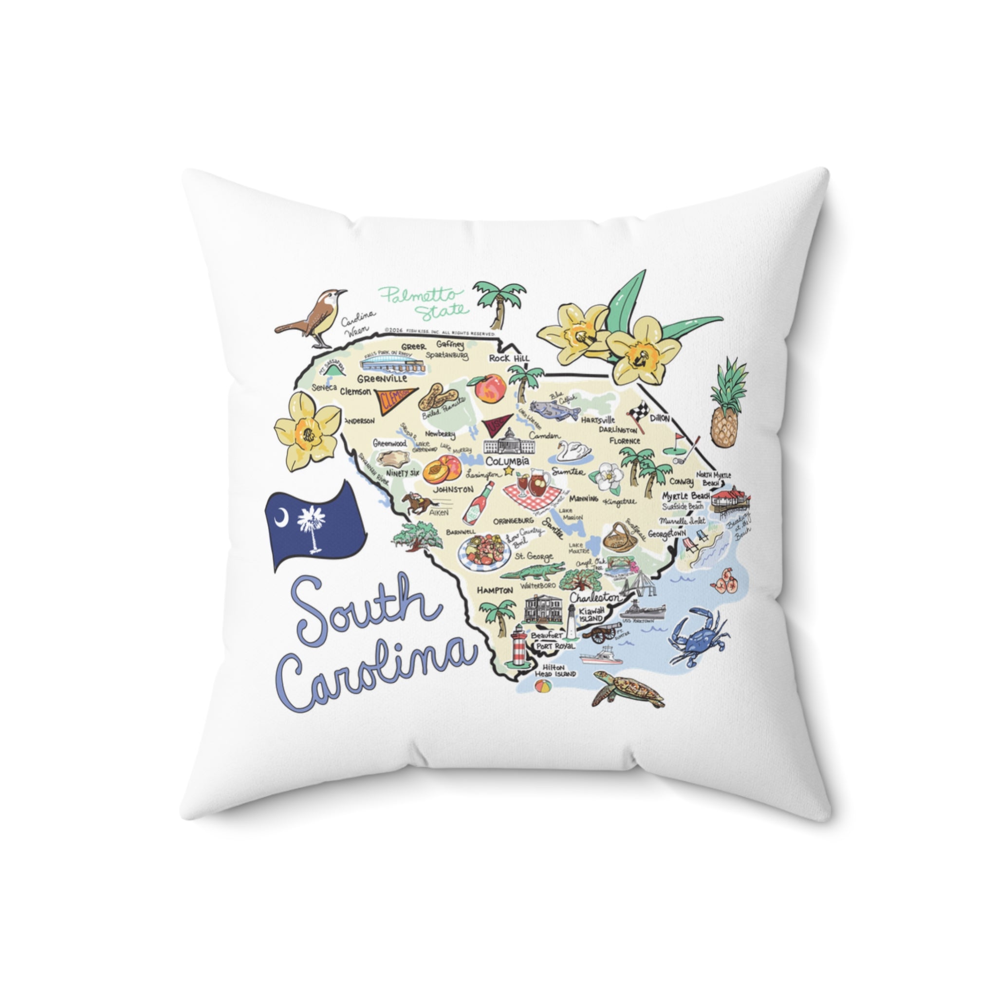 South Carolina Map Pillow