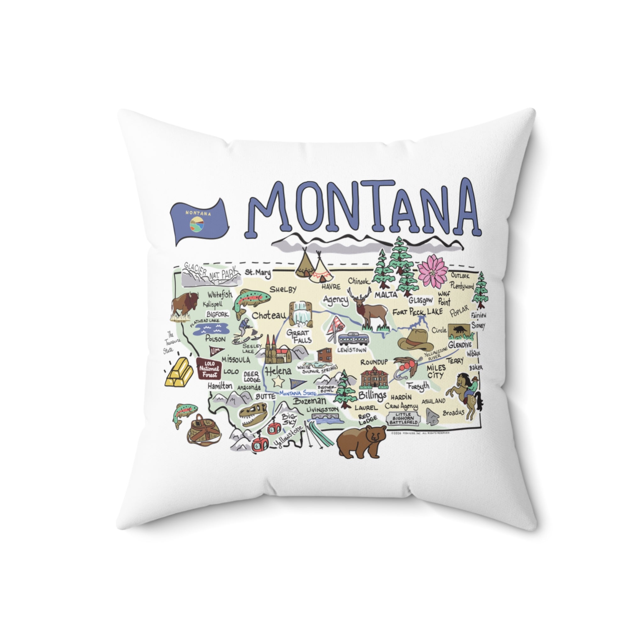 Montana Map Pillow