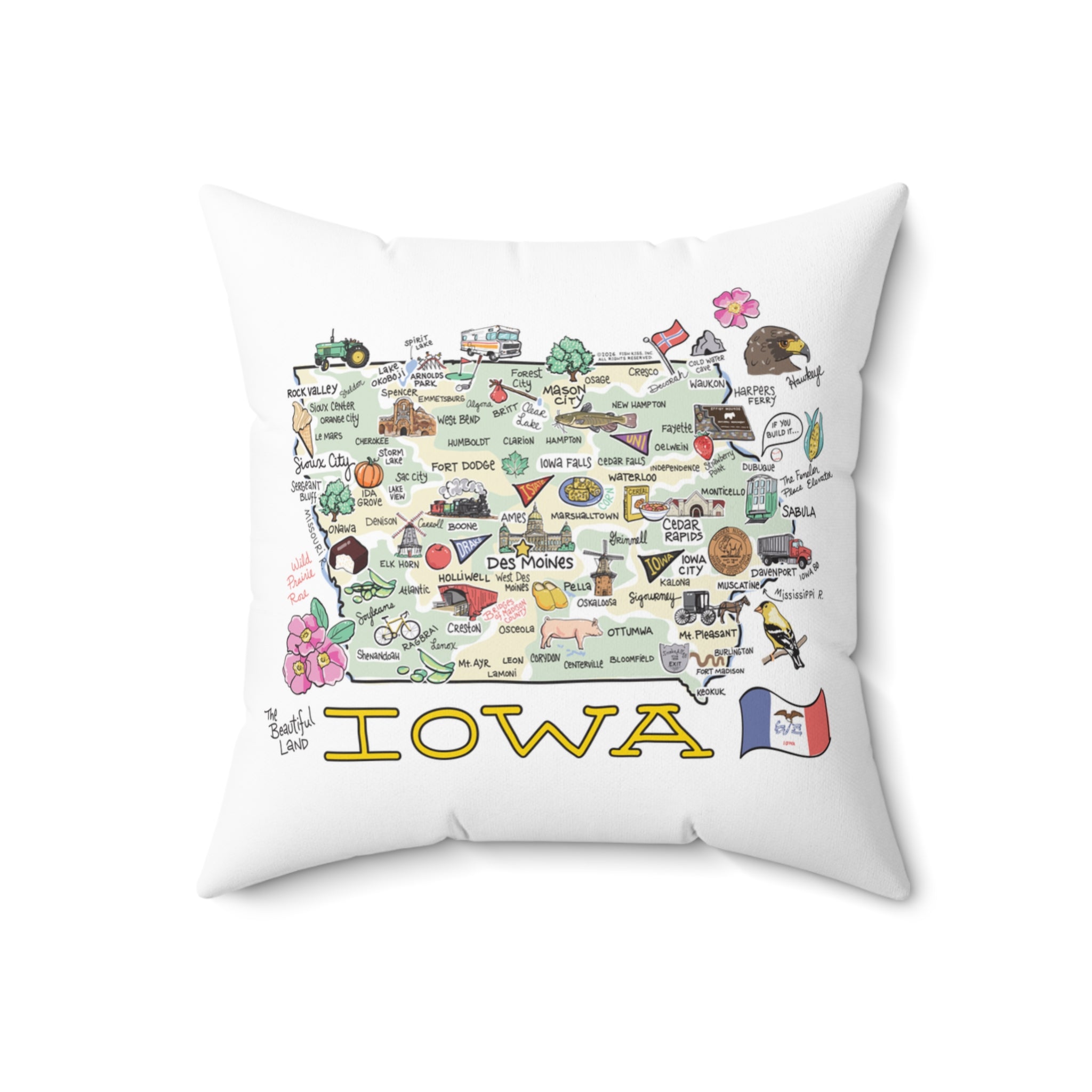 Iowa Map Pillow