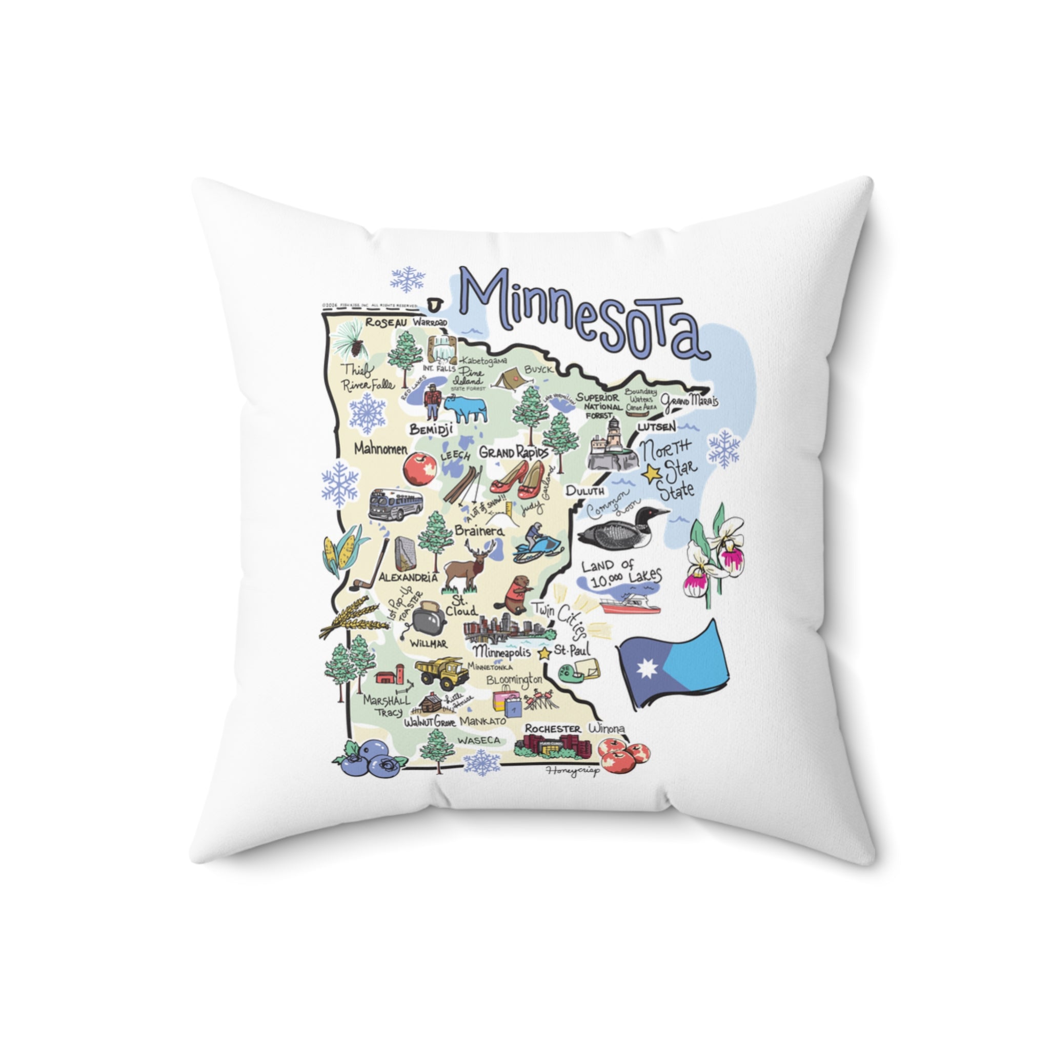 Minnesota Map Pillow
