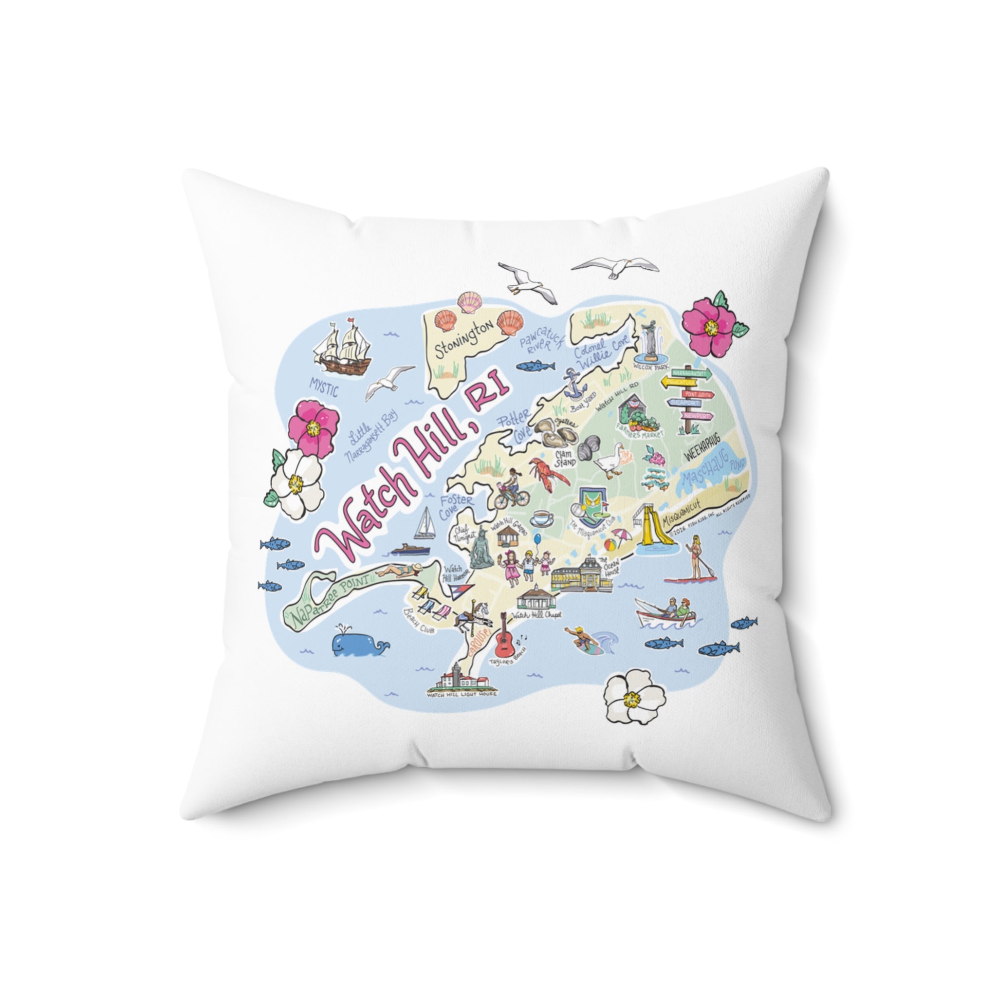 Watch Hill Map Pillow
