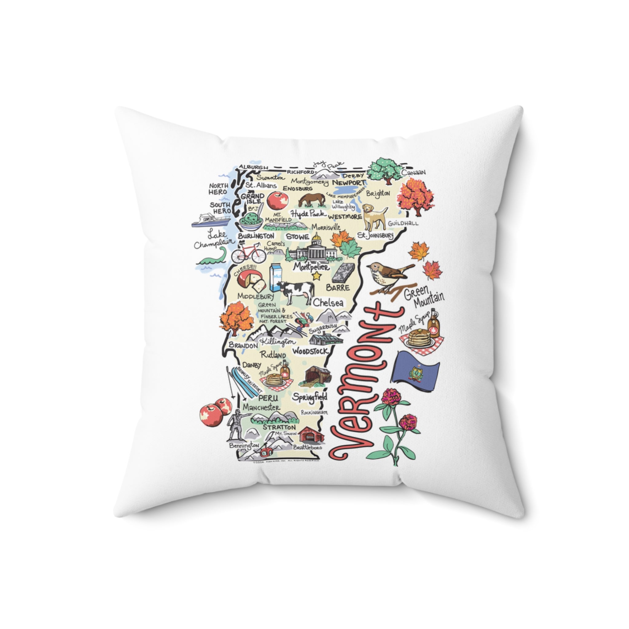 Vermont Map Pillow