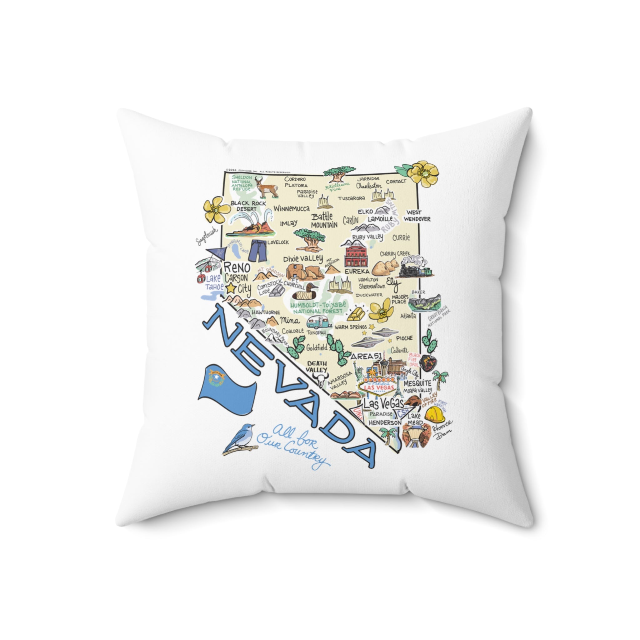 Nevada Map Pillow