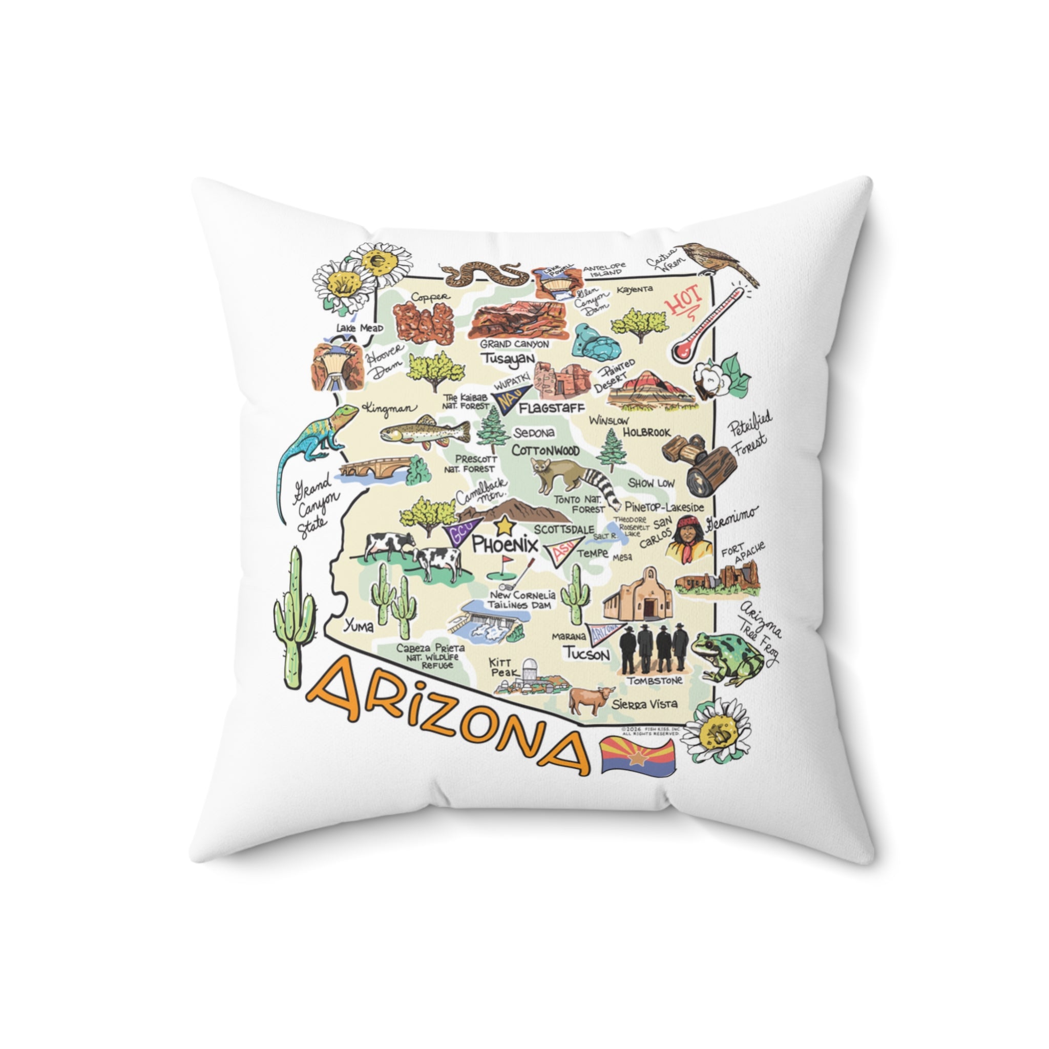 Arizona Map Pillow