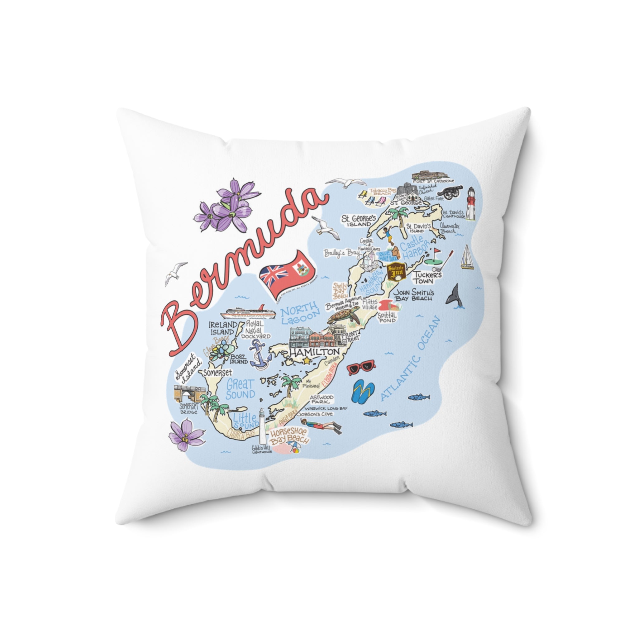 Bermuda Map Pillow