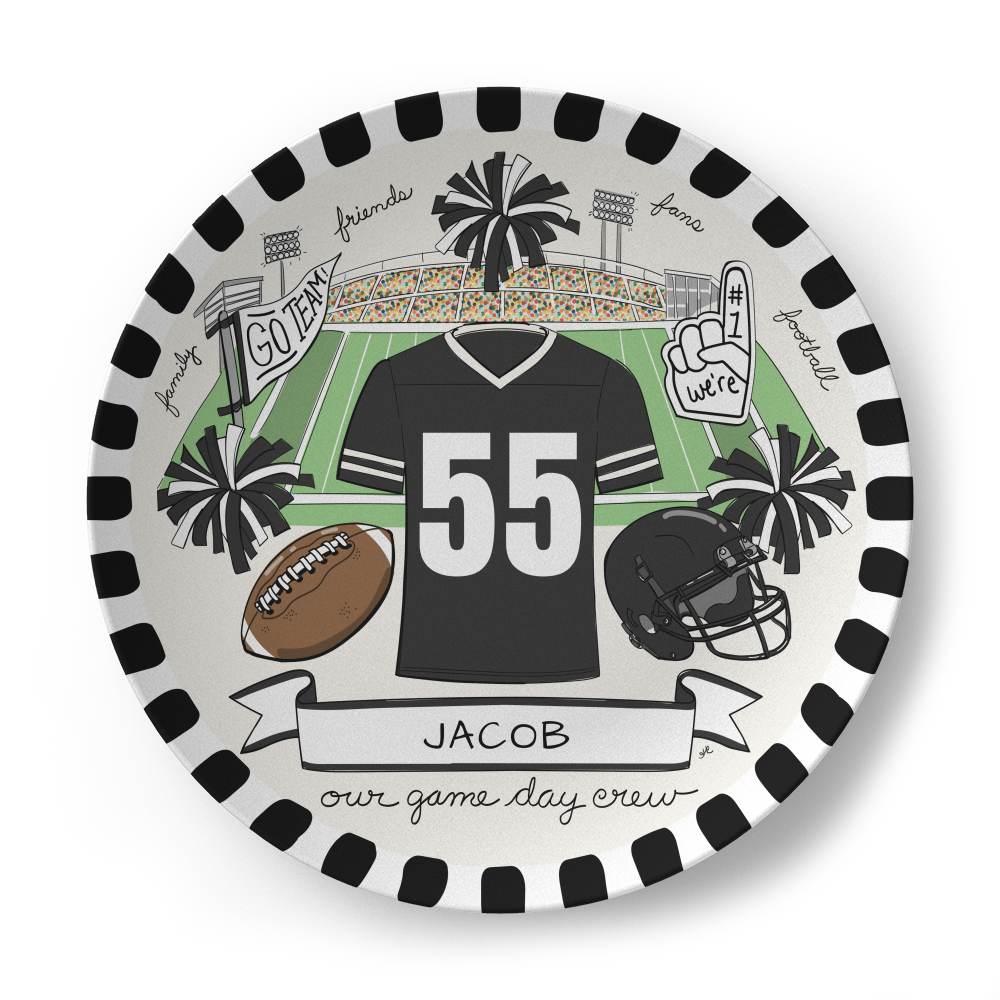 Our Game Day Crew Plate - Black