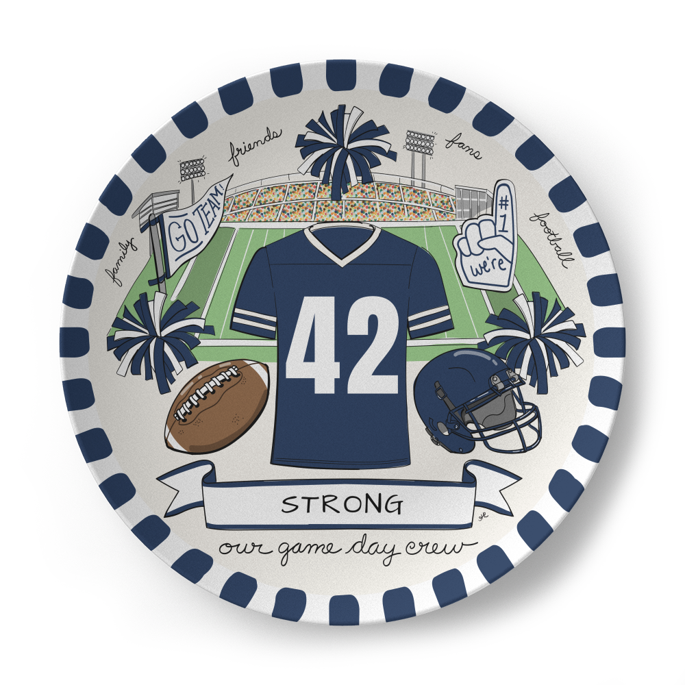 Our Game Day Crew Plate - Navy