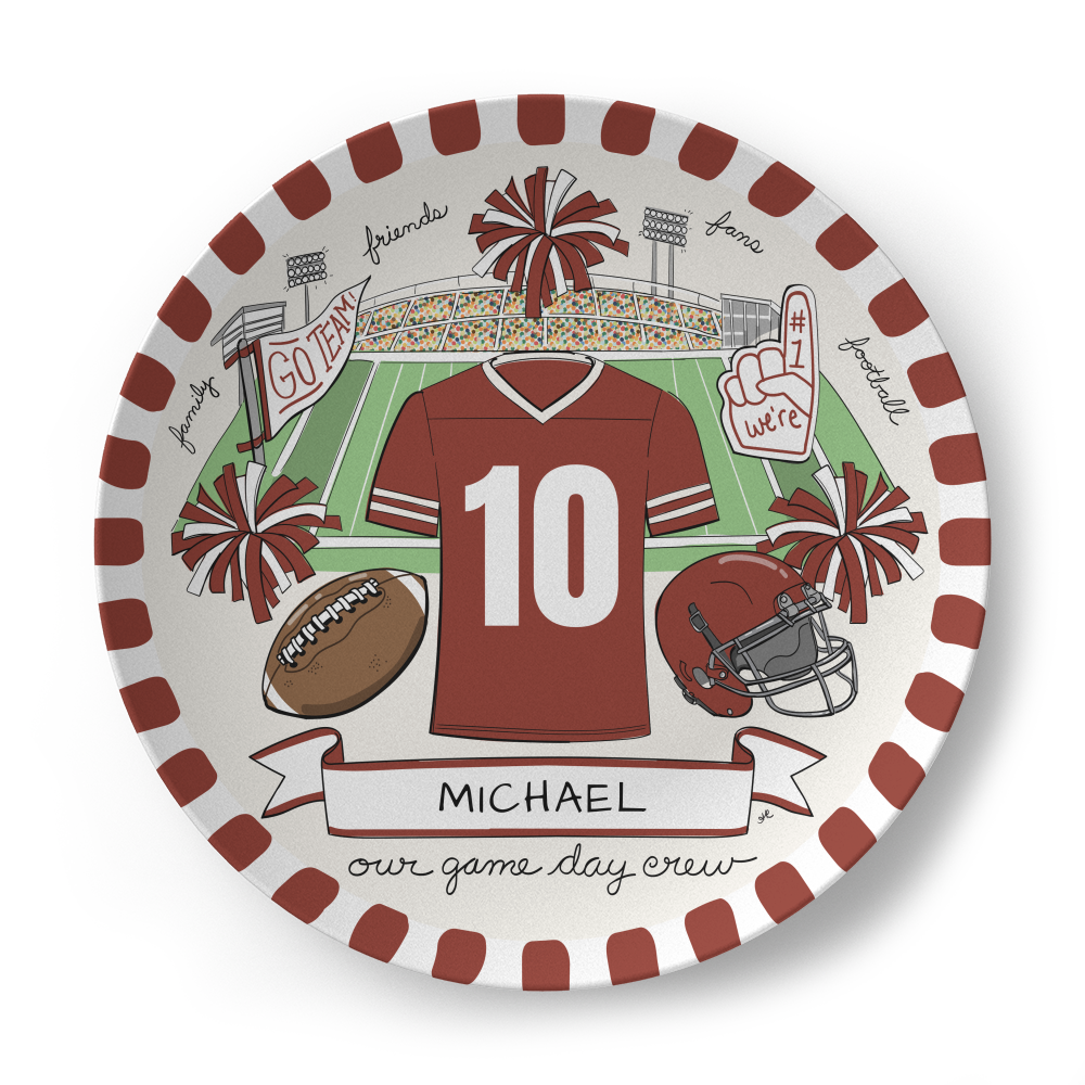 Our Game Day Crew Plate - Maroon