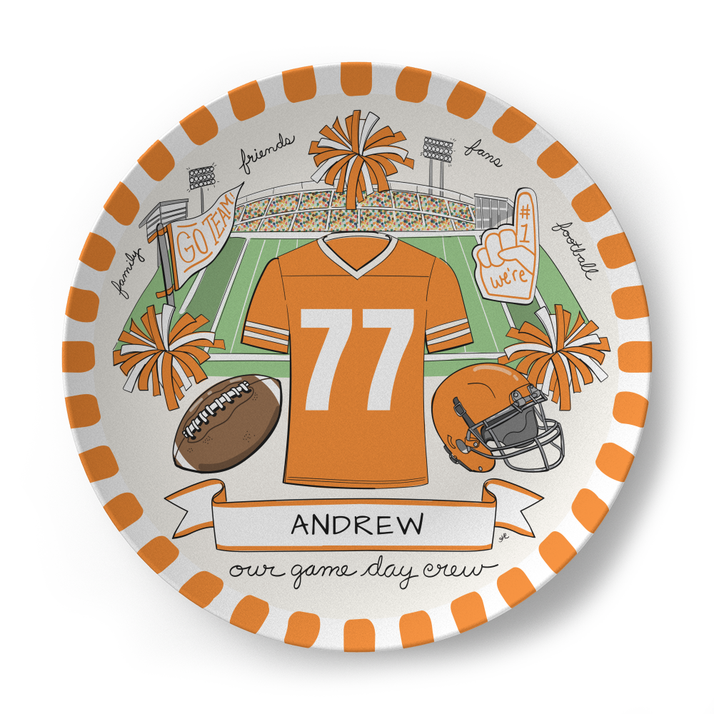 Our Game Day Crew Plate - Orange