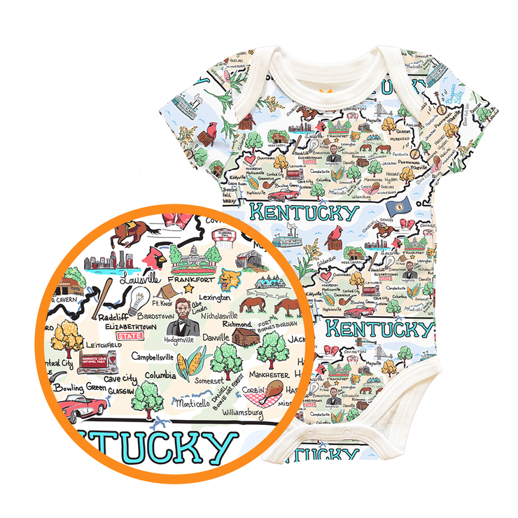 Kentucky Map Baby One-Piece - PIMA