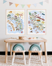 South Carolina Map Poster