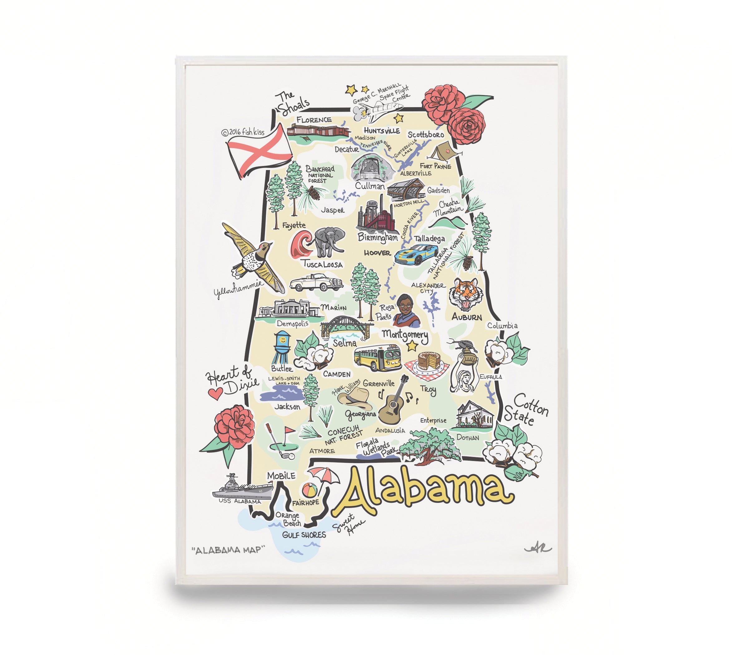 Alabama Map Print