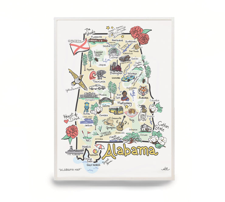 Alabama Map Print