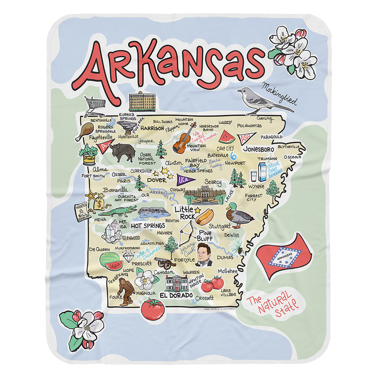 Arkansas Map Baby Blanket - JERSEY